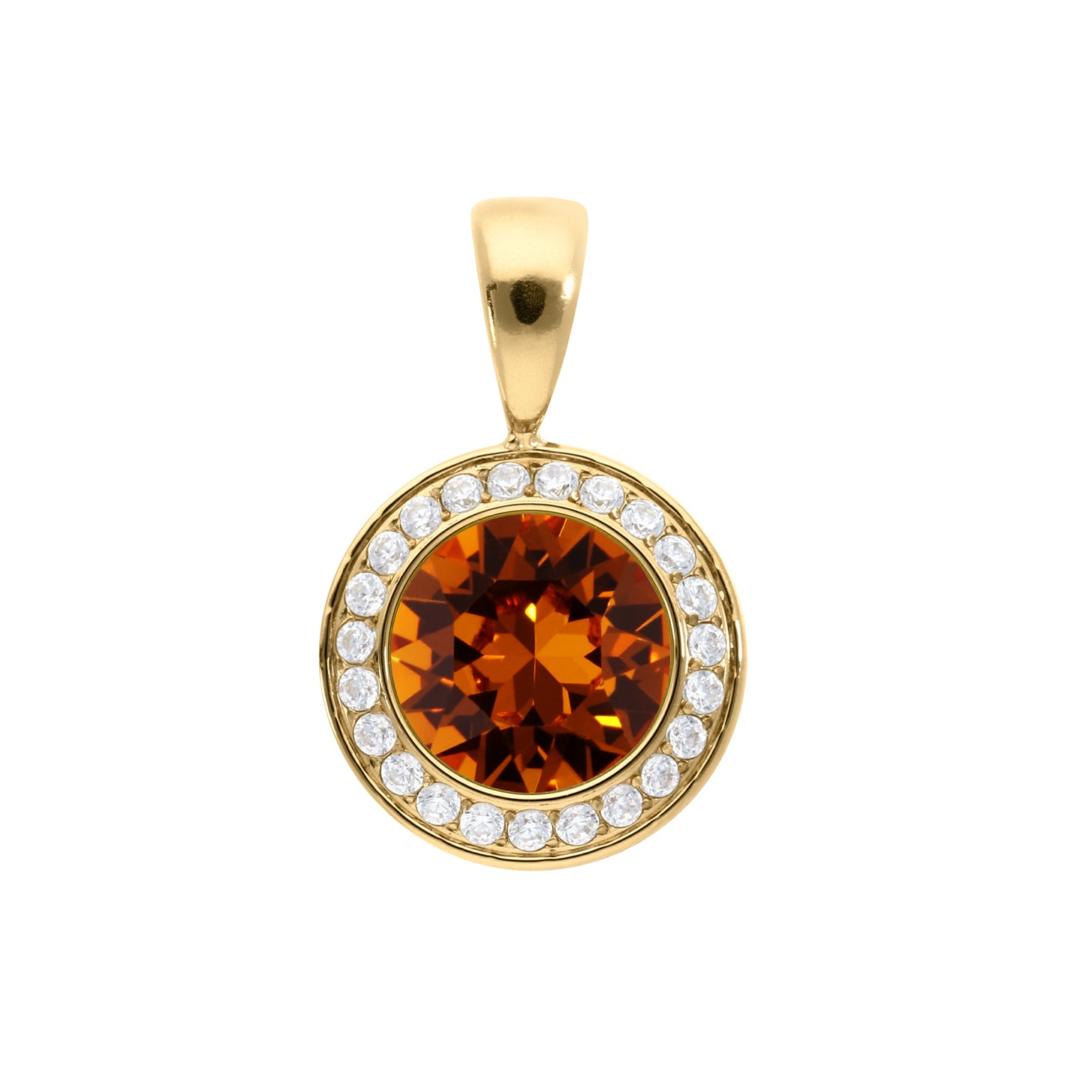 Tondo Deluxe Anhänger 13 mm - Gold Smoked Topaz