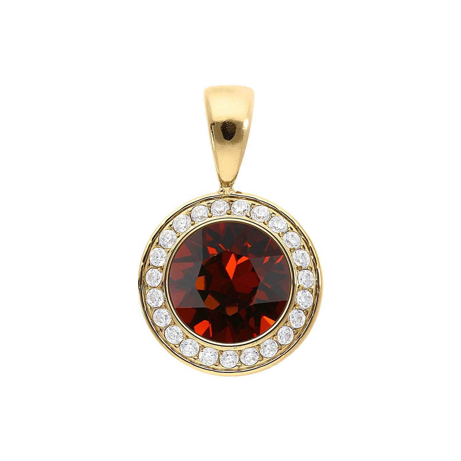 Tondo Deluxe Anhänger 13 mm - Gold smoked amber