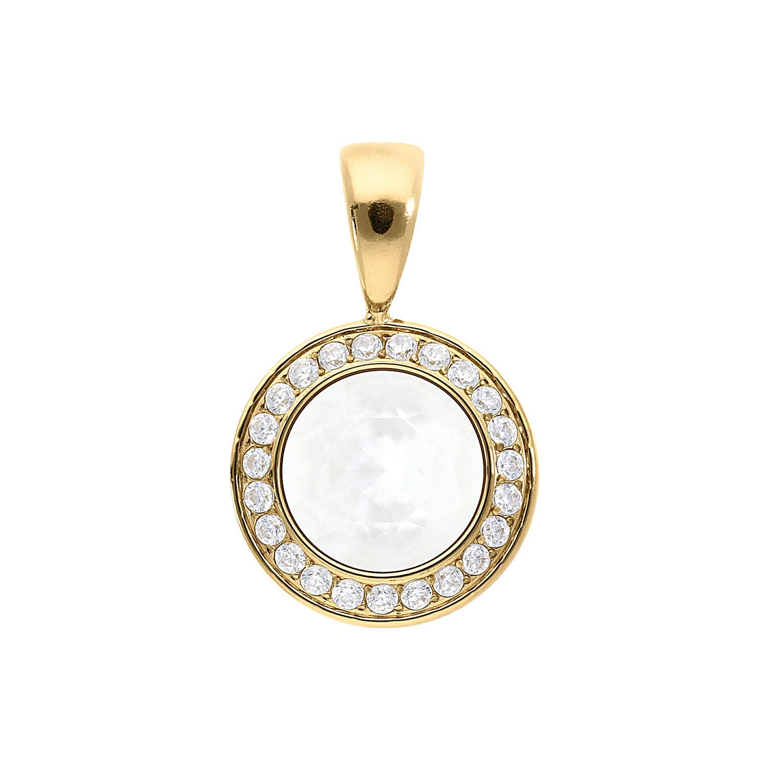 Tondo Deluxe Anhänger 13 mm - Gold crystal electric white ignite