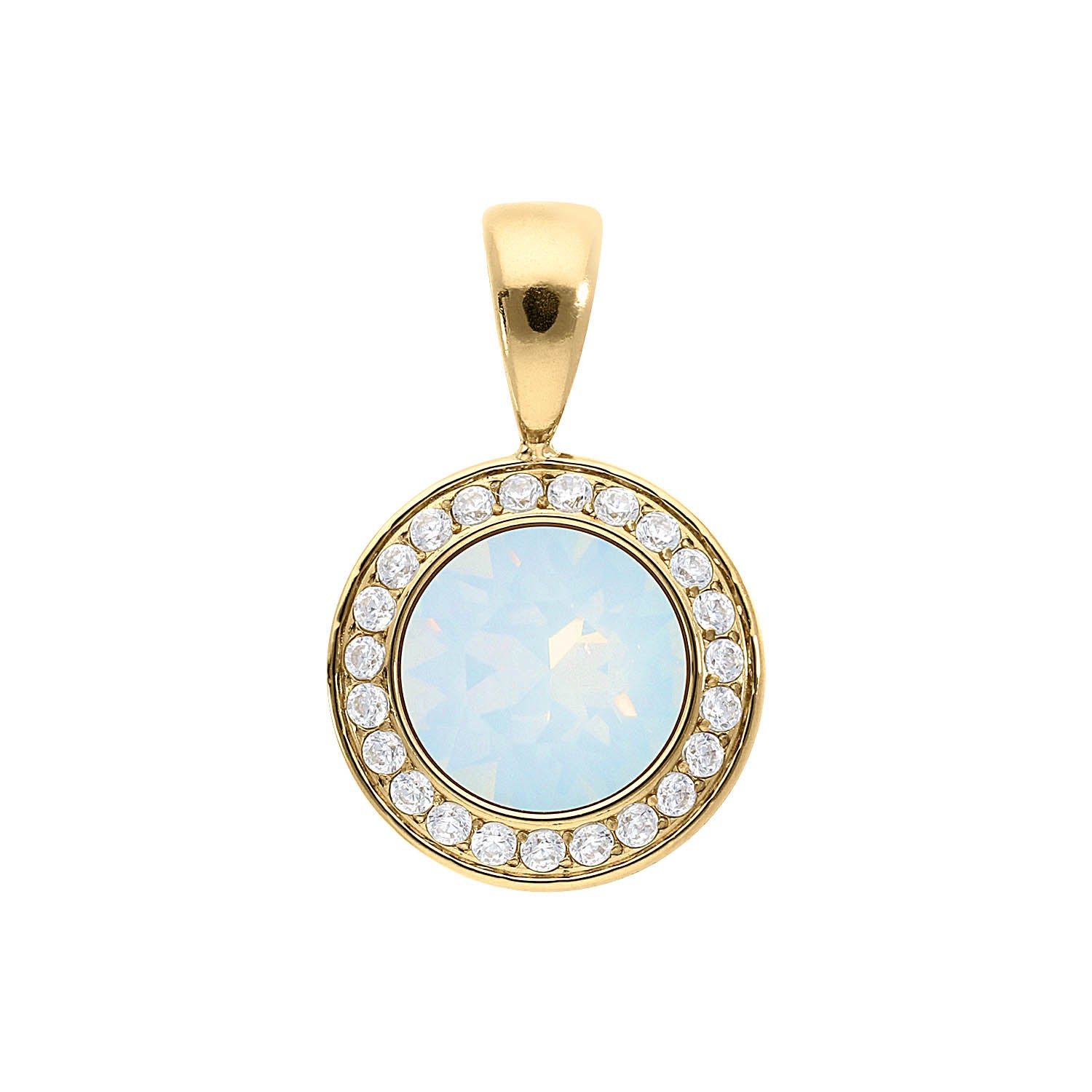 Tondo Deluxe Anhänger 13 mm - Gold white opal