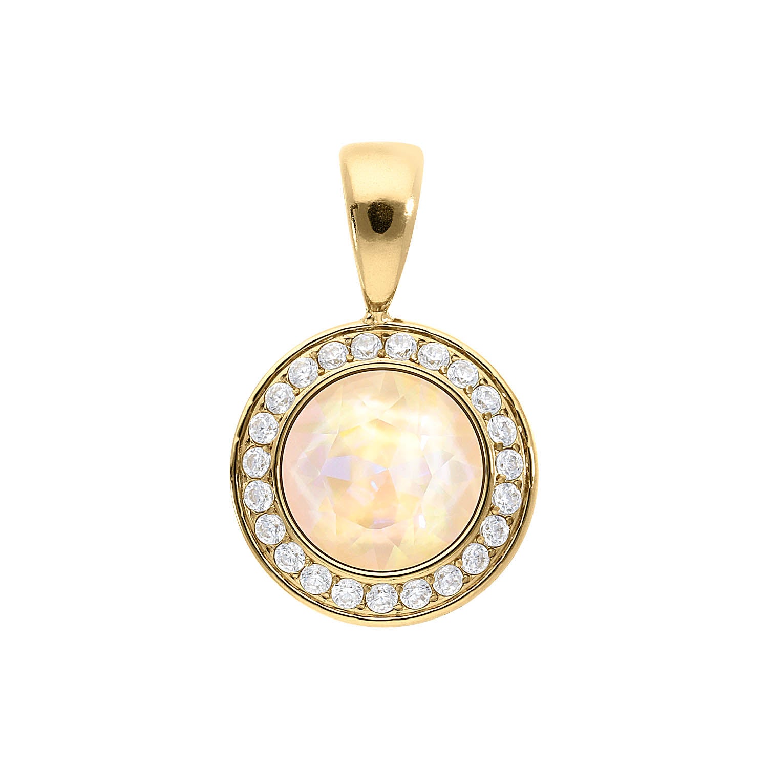 Tondo Deluxe Anhänger 13 mm - Gold ivory cream delite