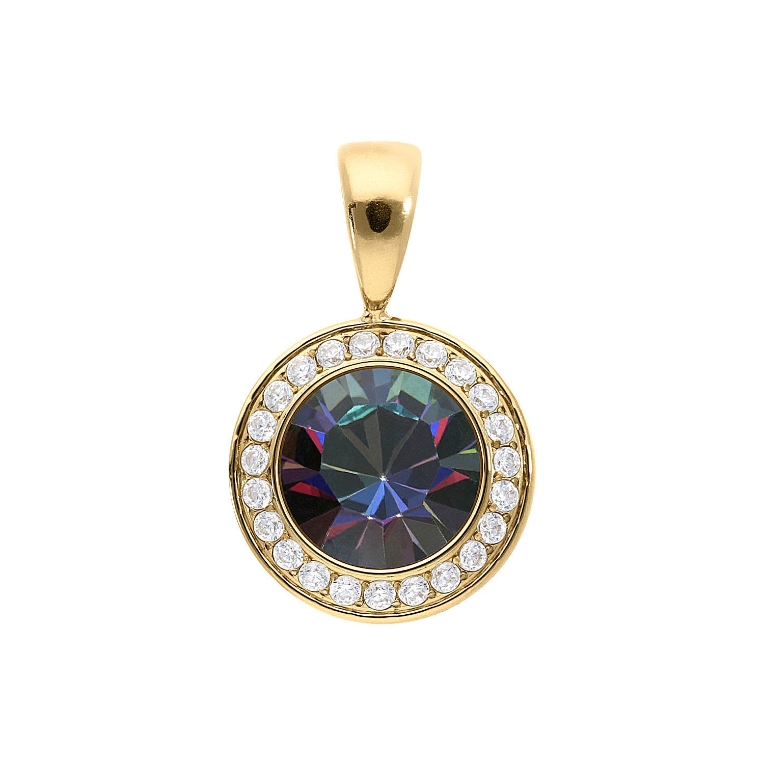 Tondo Deluxe Anhänger 13 mm - Gold Crystal Vitrail Medium