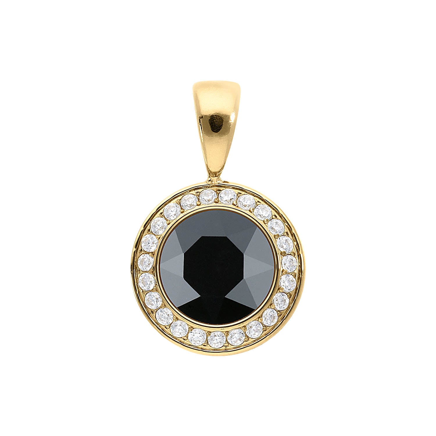 Tondo Deluxe Anhänger 13 mm - Gold jet hematite