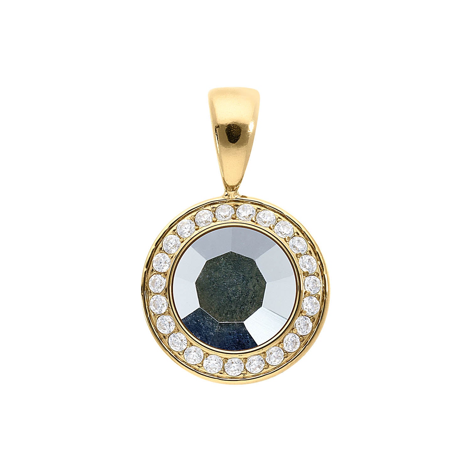 Tondo Deluxe Anhänger 13 mm - Gold crystal labrador