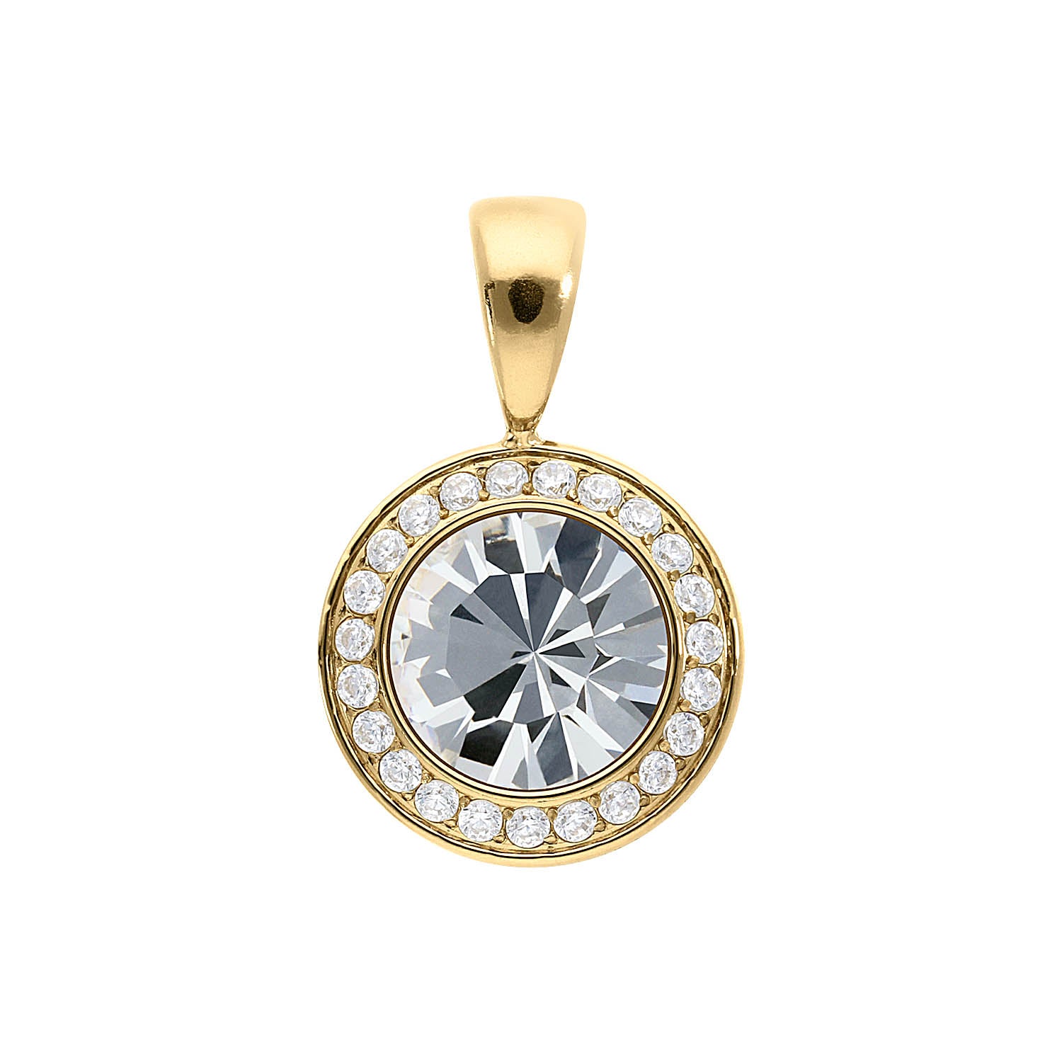 Tondo Deluxe Anhänger 13 mm - Gold crystal