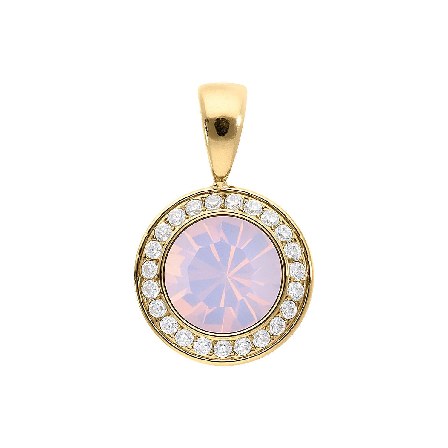 Tondo Deluxe Anhänger 13 mm - Gold rose opal