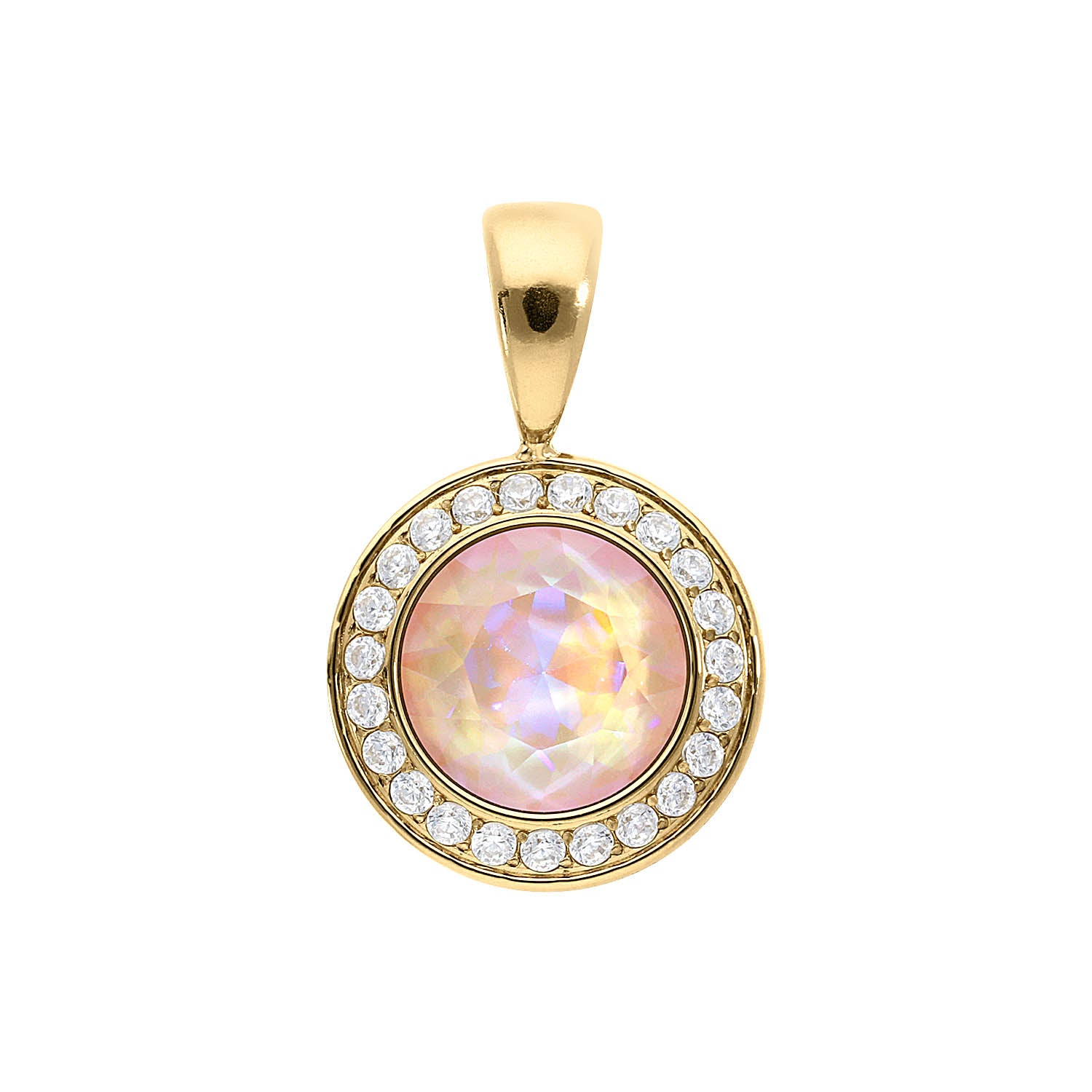 Tondo Deluxe Anhänger 13 mm - Gold dusty pink delite