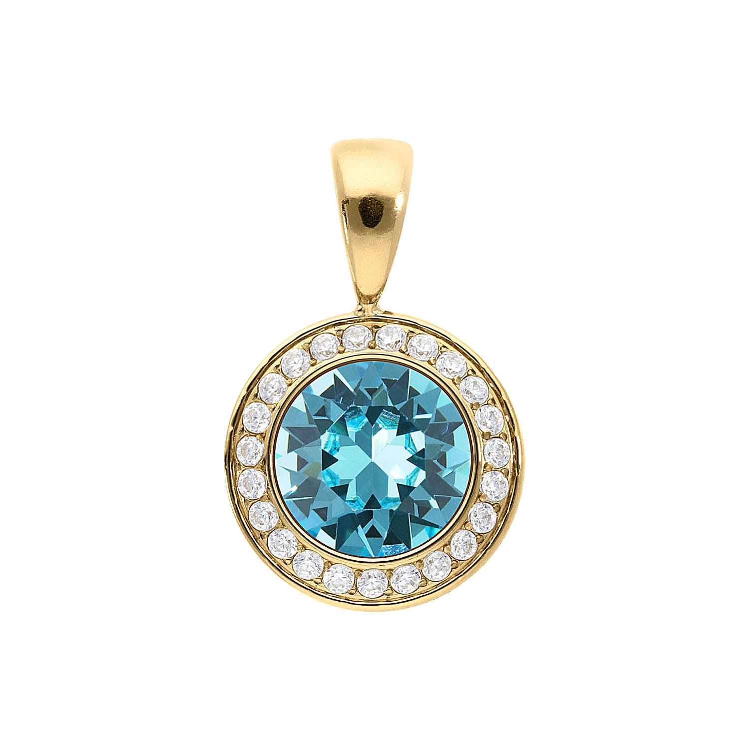 Tondo Deluxe Anhänger 13 mm - Gold Light Turquoise