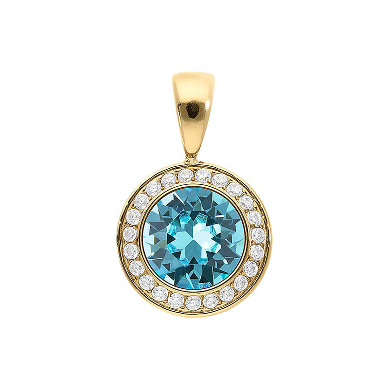 Tondo Deluxe Anhänger 13 mm - Gold Light Turquoise