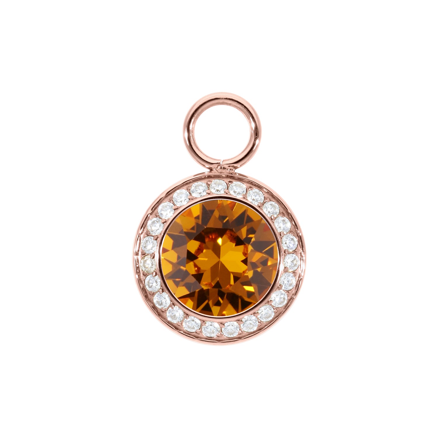 Tondo Deluxe Charm 13 mm - Roségold Topaz