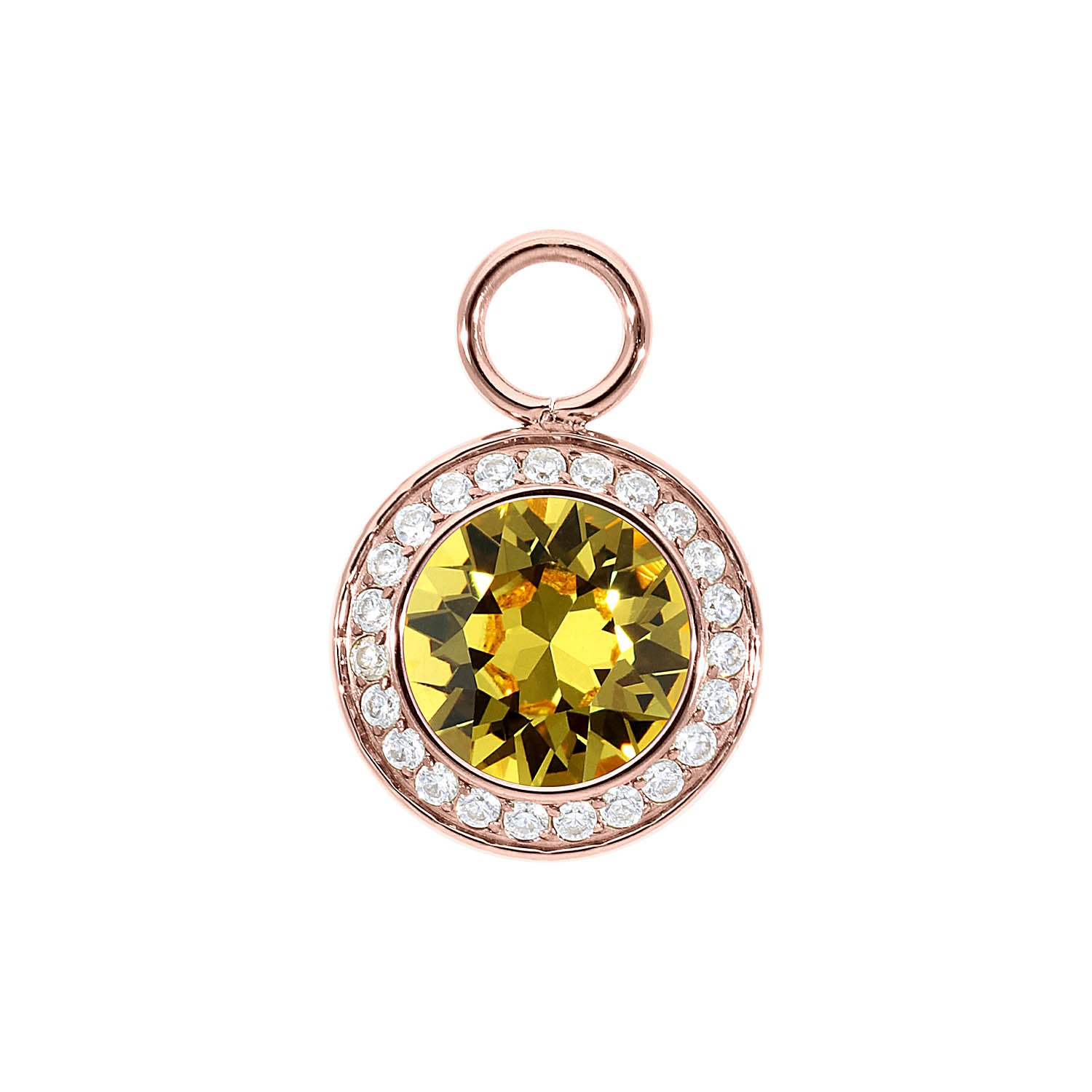 Tondo Deluxe Charm 13 mm - Roségold light topaz