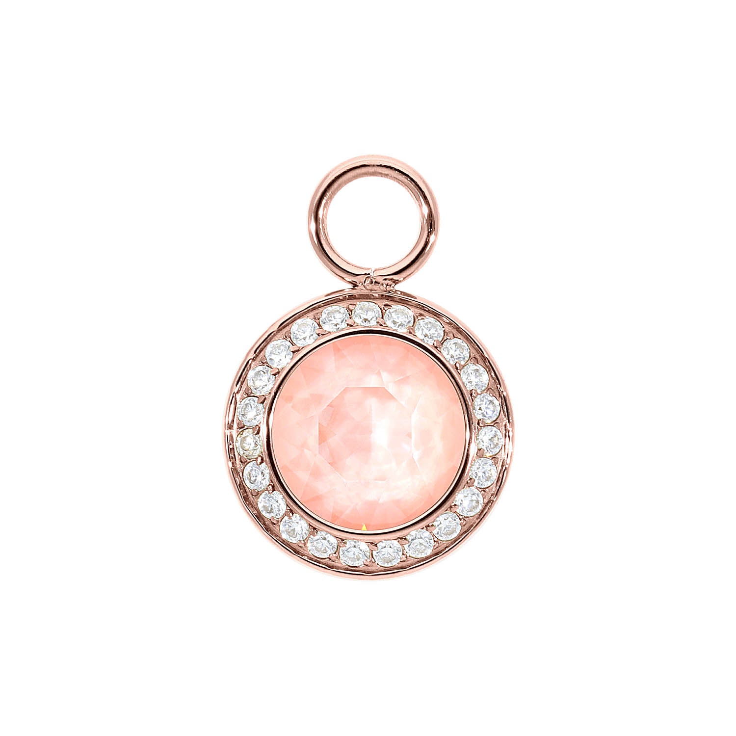 Tondo Deluxe Charm 13 mm - Roségold Crystal Flamingo Ignite