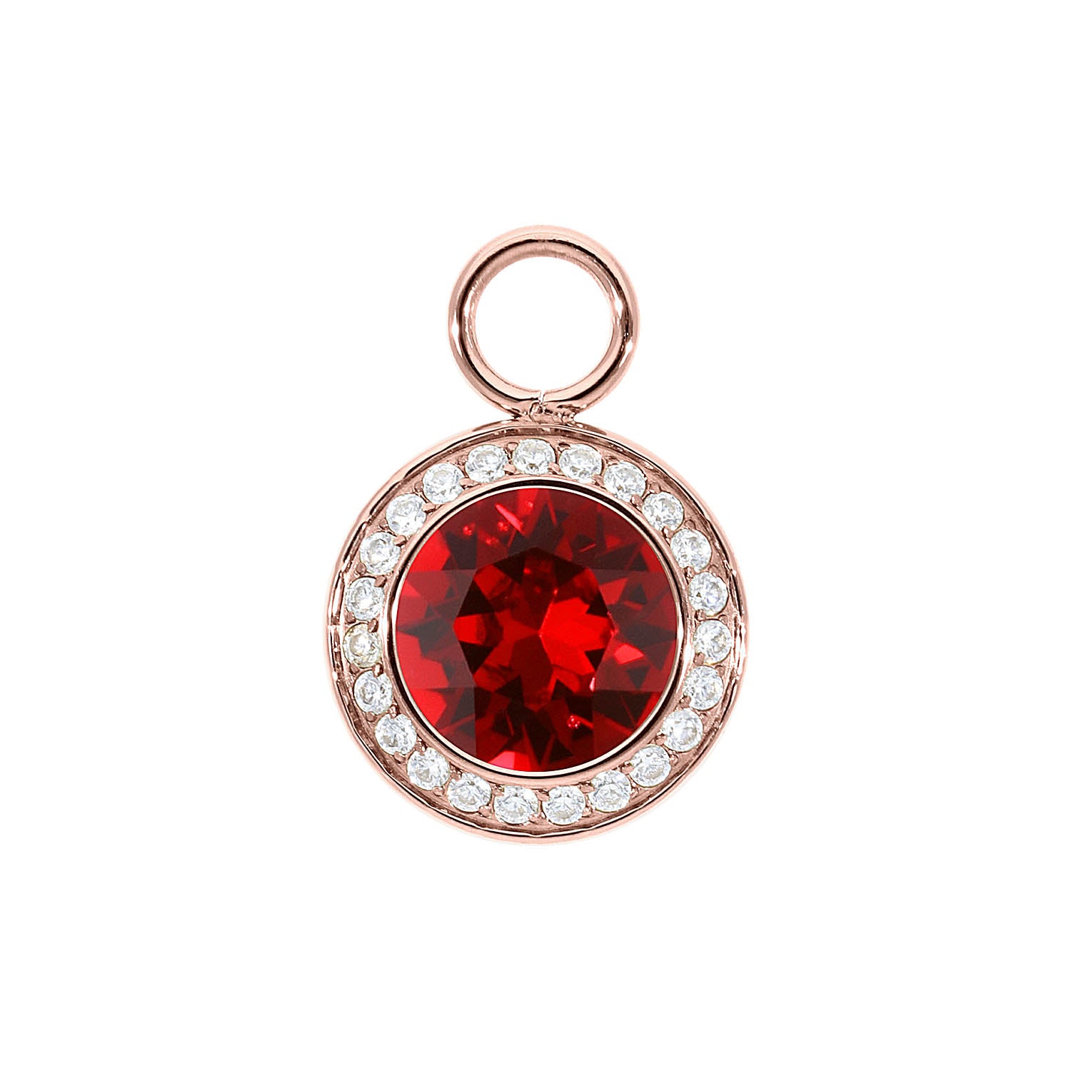 Tondo Deluxe Charm 13 mm - Roségold scarlet