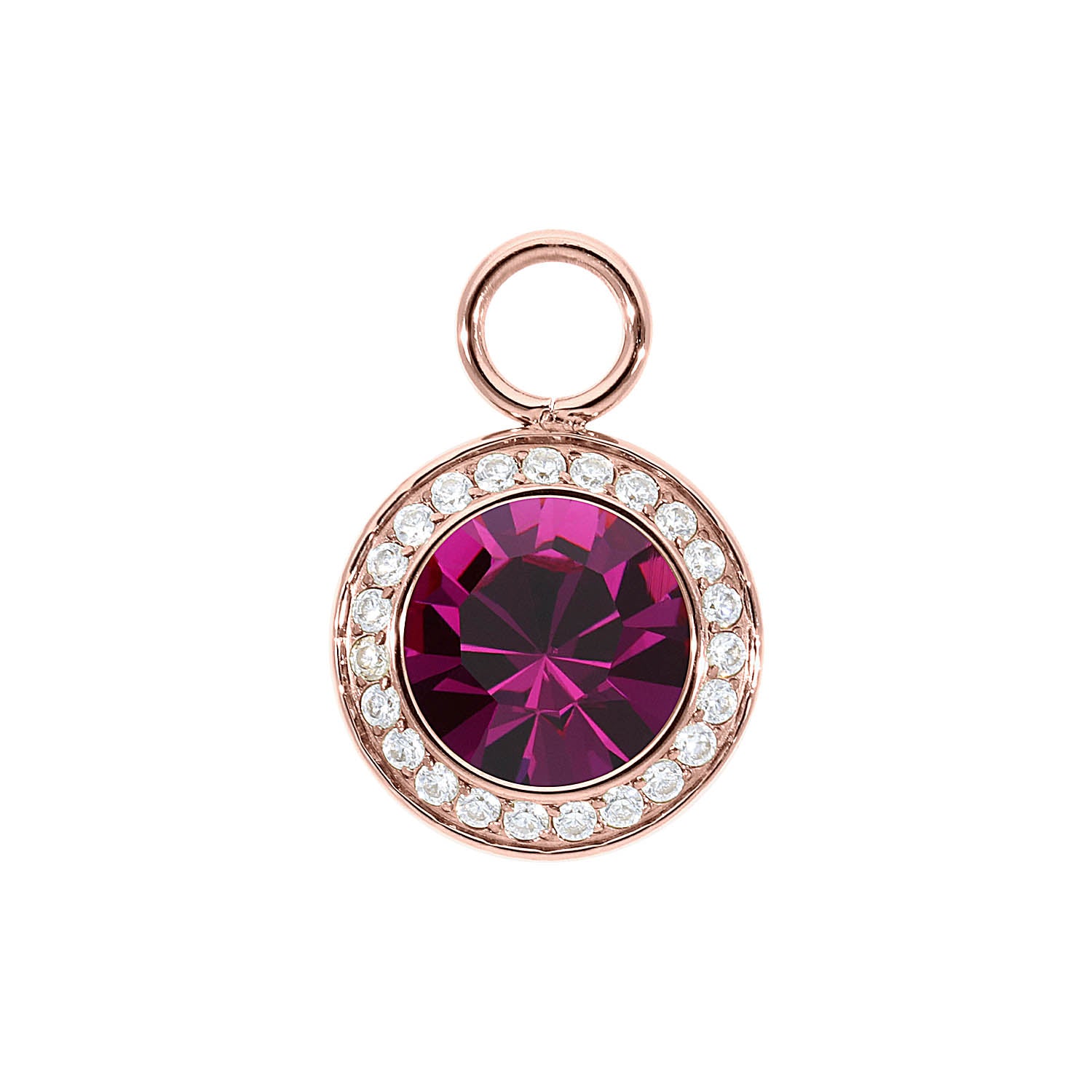Tondo Deluxe Charm 13 mm - Roségold fuchsia