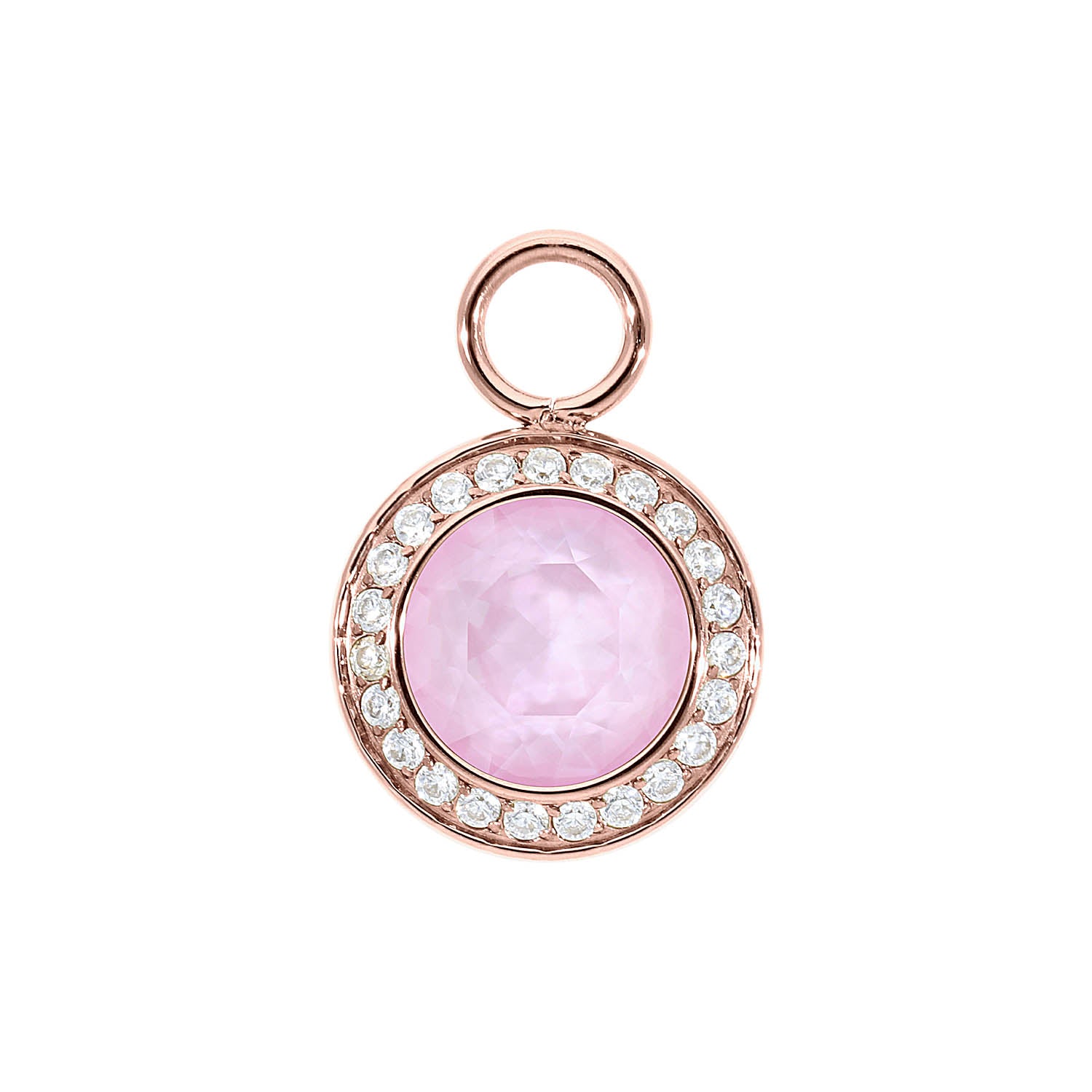 Tondo Deluxe Charm 13 mm - Roségold crystal soft rose ignite