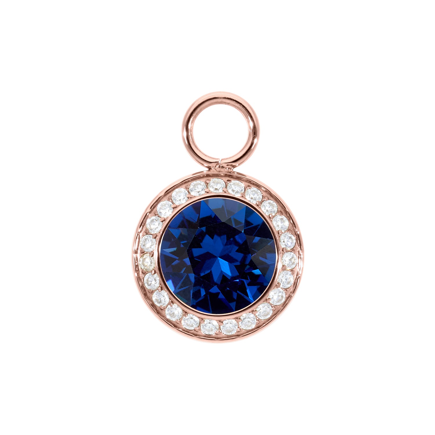 Tondo Deluxe Charm 13 mm - Roségold ReCreated Dark Sapphire