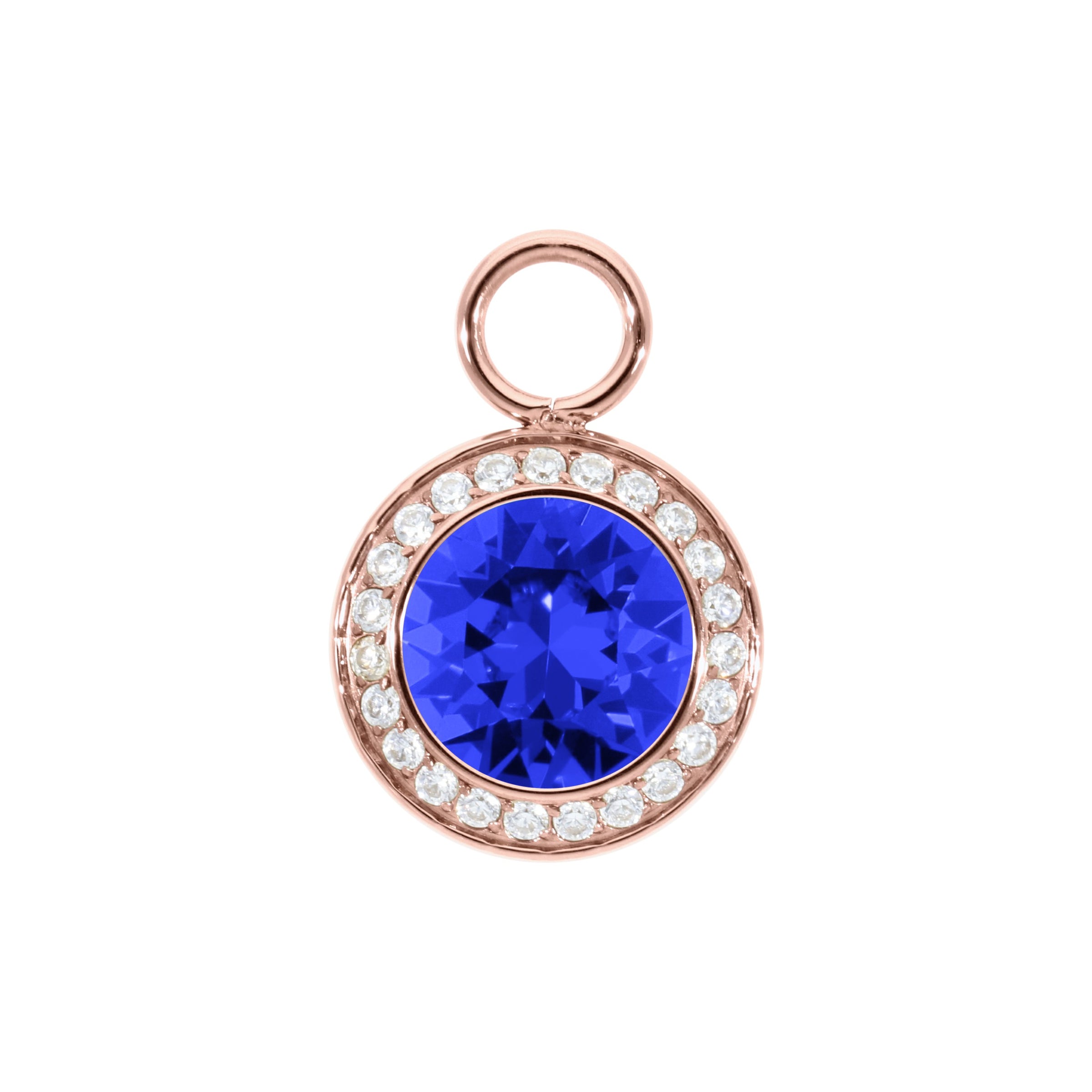 Tondo Deluxe Charm 13 mm - Roségold ReCreated Dark Sapphire