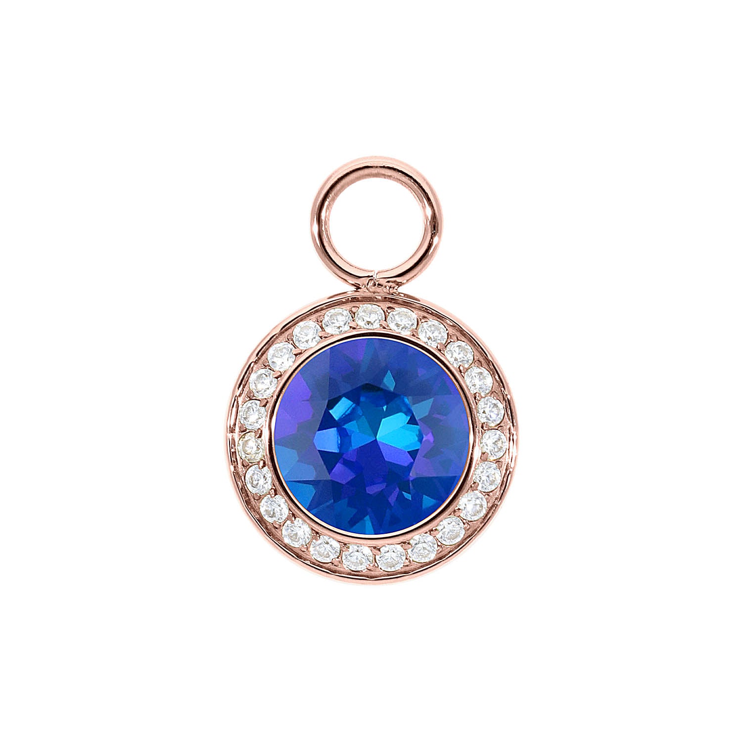 Tondo Deluxe Charm 13 mm - Roségold royal blue delite