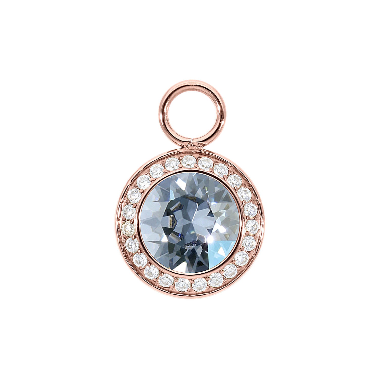 Tondo Deluxe Charm 13 mm - Roségold blue shade