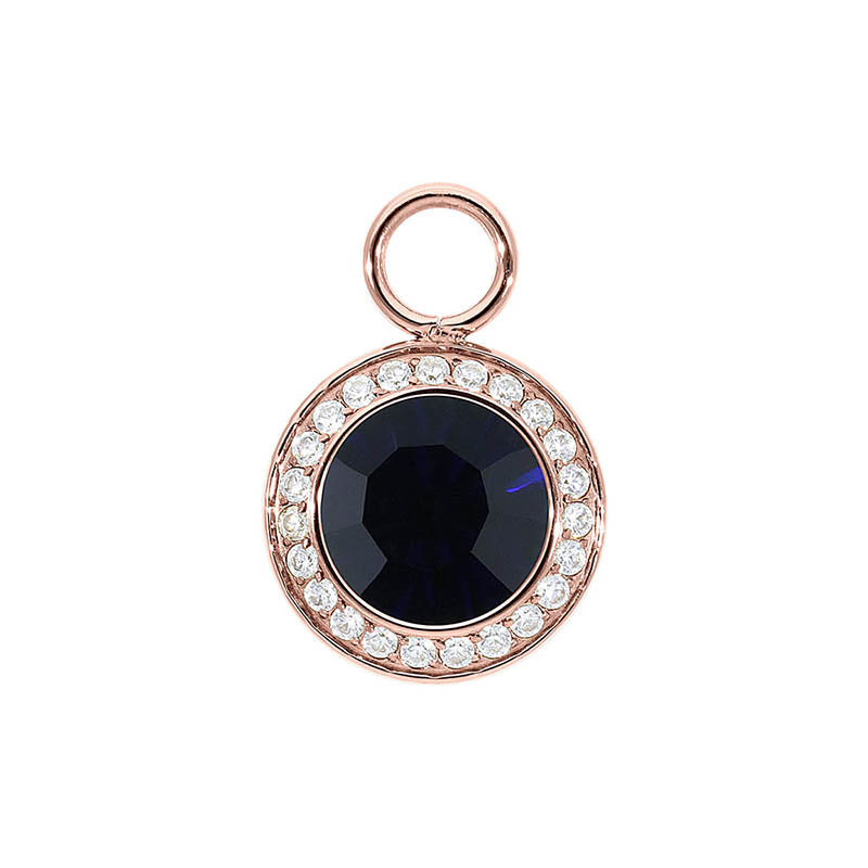 Tondo Deluxe Charm 13 mm - Roségold Dark Indigo