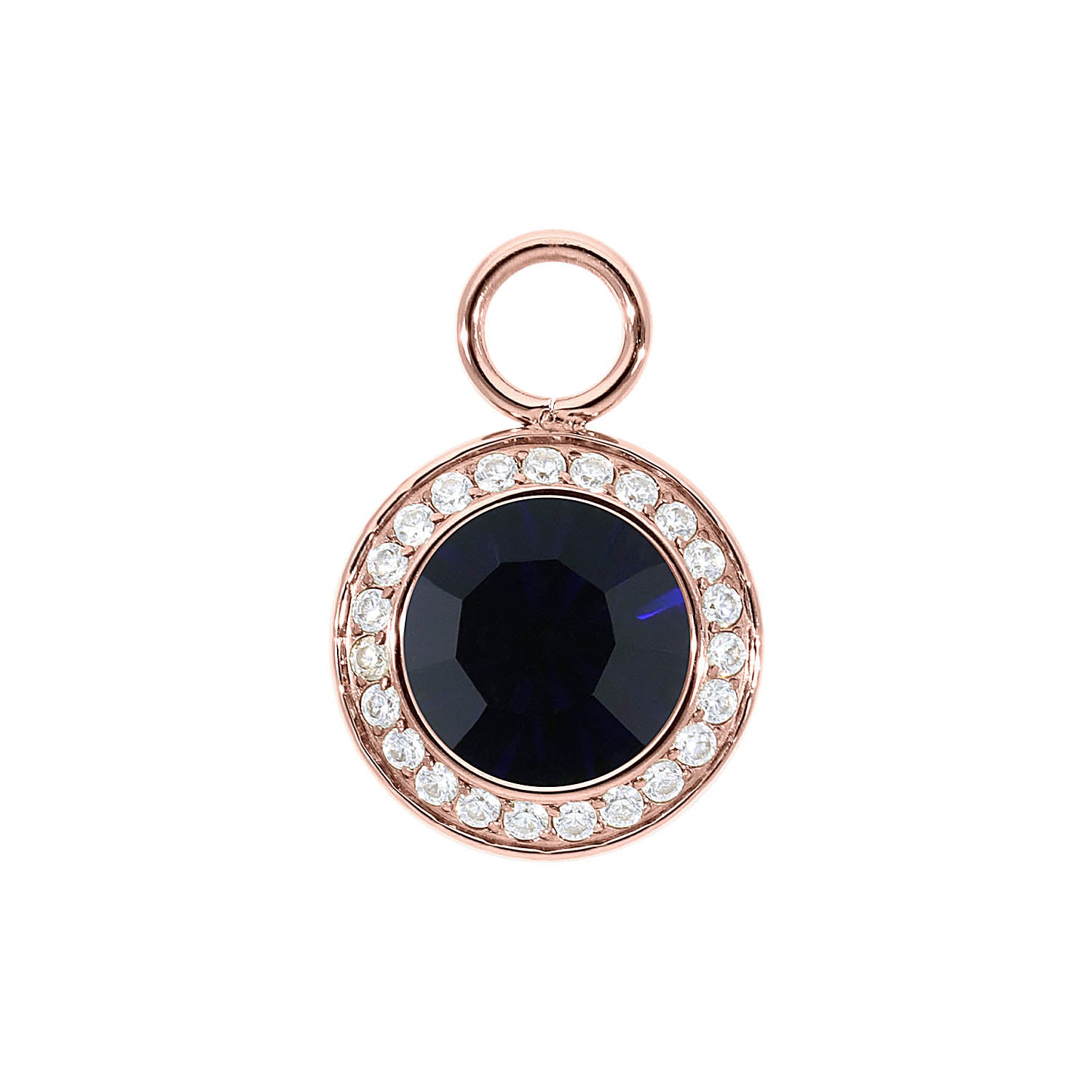 Tondo Deluxe Charm 13 mm - Roségold Dark Indigo