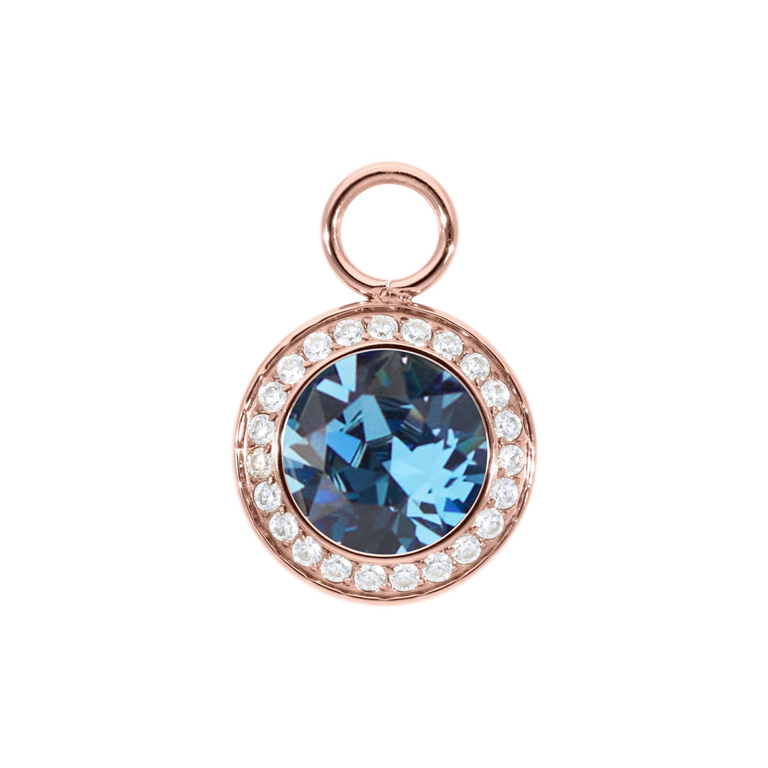 Tondo Deluxe Charm 13 mm - Roségold Denim Blue