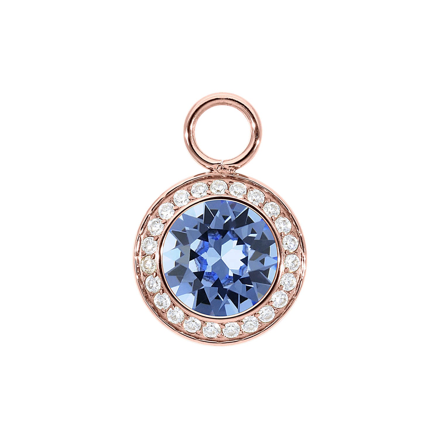 Tondo Deluxe Charm 13 mm - Roségold light sapphire