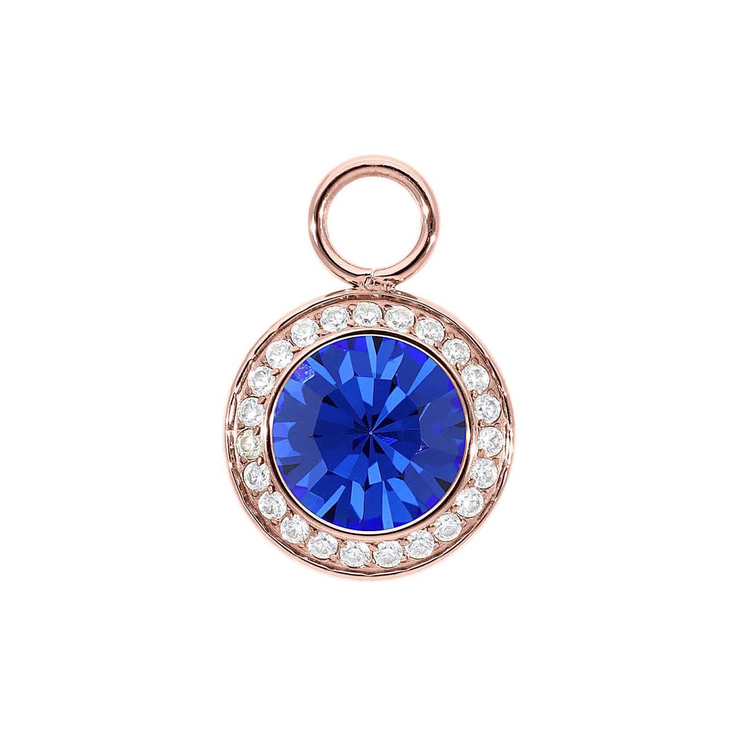 Tondo Deluxe Charm 13 mm - Roségold sapphire