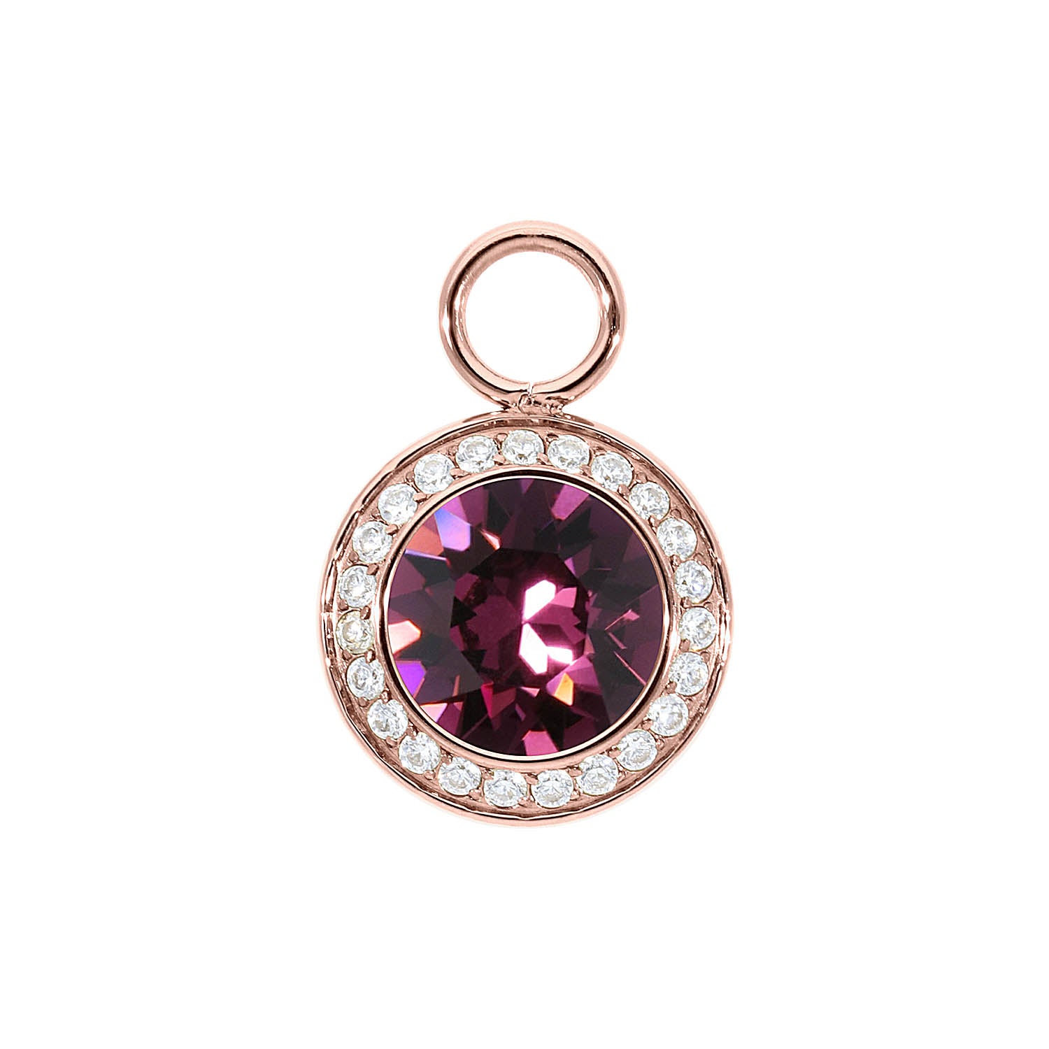 Tondo Deluxe Charm 13 mm - Roségold amethyst