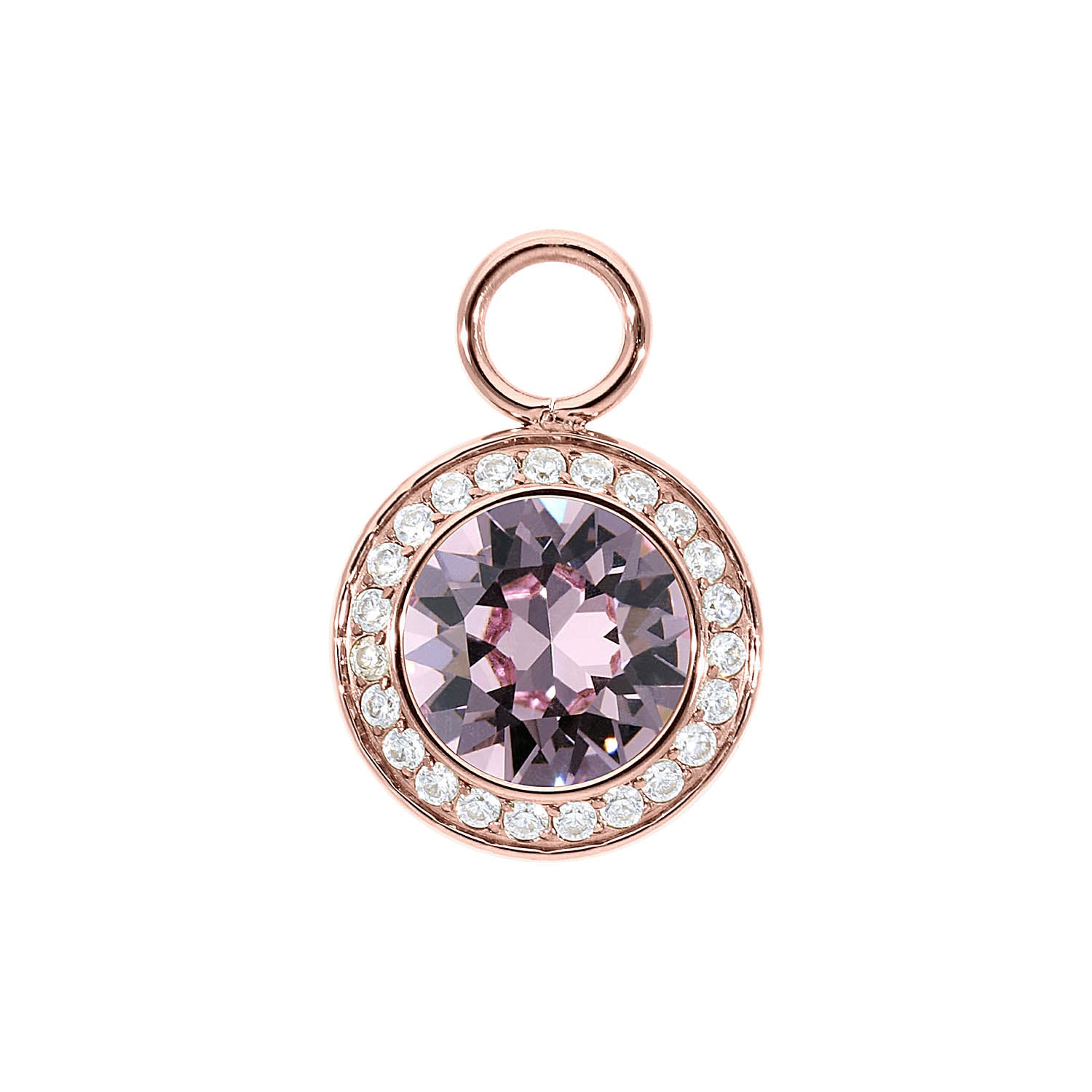 Tondo Deluxe Charm 13 mm - Roségold light amethyst