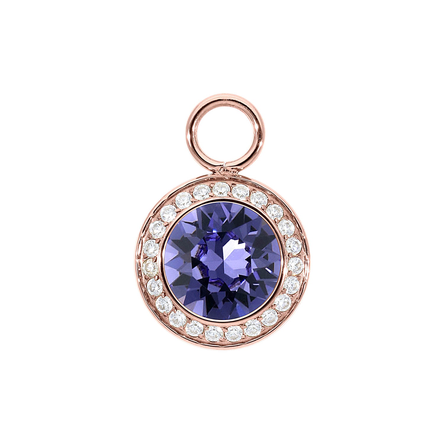 Tondo Deluxe Charm 13 mm - Roségold tanzanite