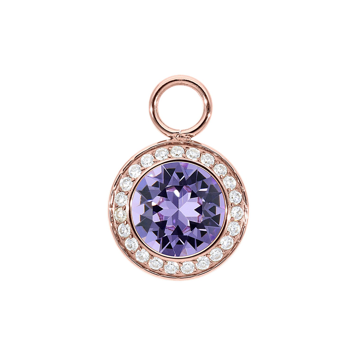 Tondo Deluxe Charm 13 mm - Roségold Violet