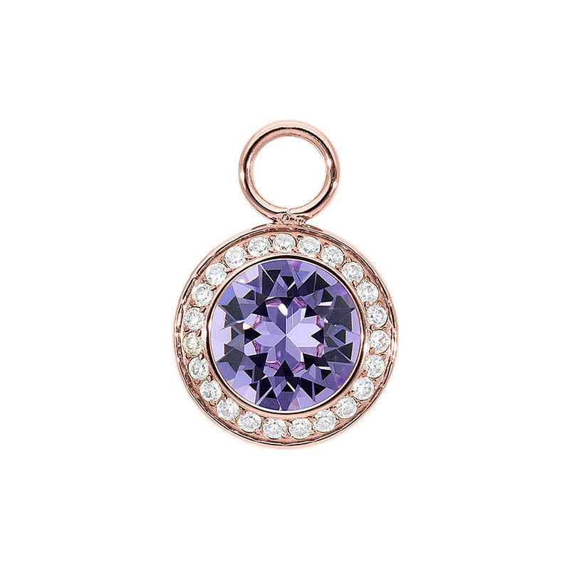 Tondo Deluxe Charm 13 mm - Roségold Violet