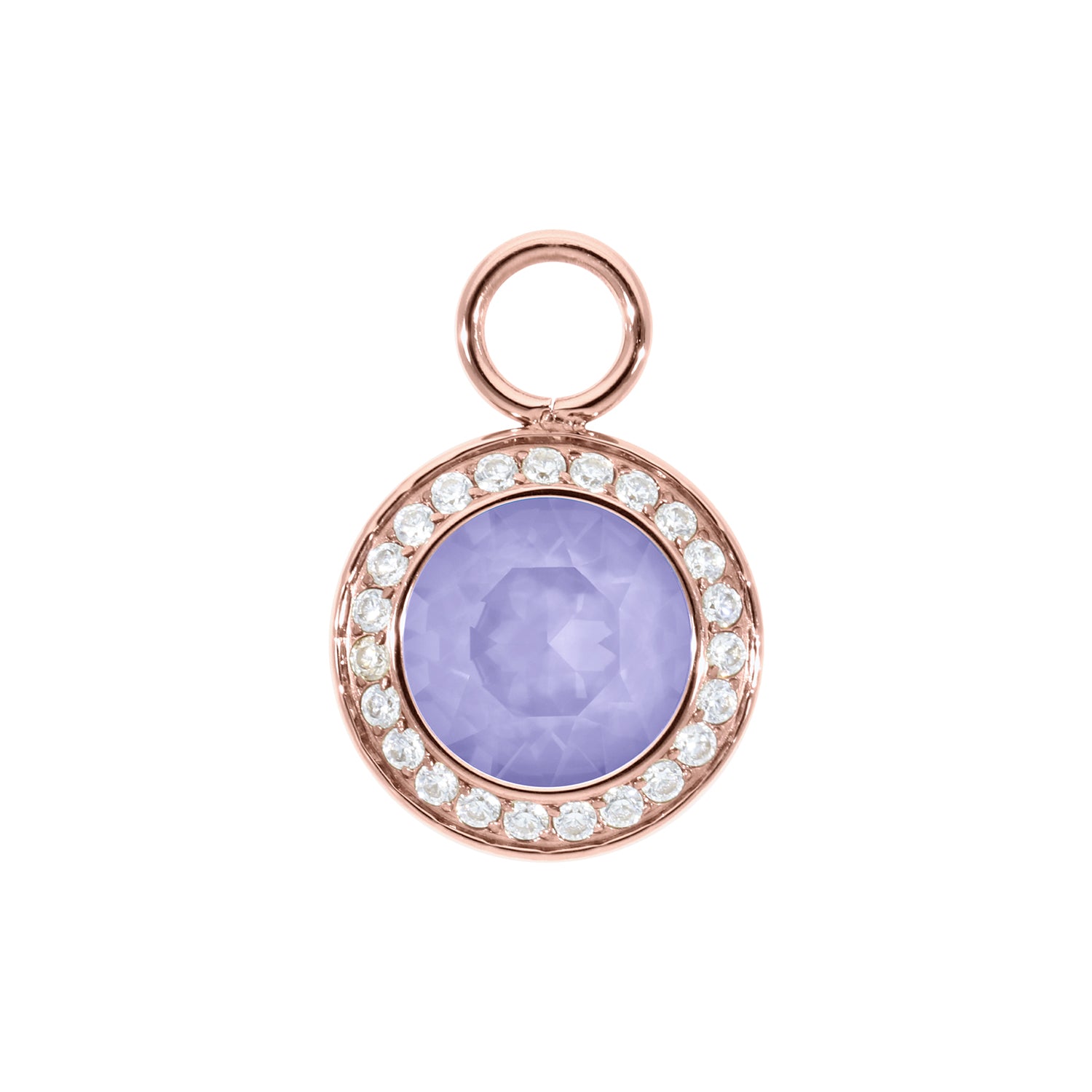Tondo Deluxe Charm 13 mm - Roségold Crystal Purple Ignite
