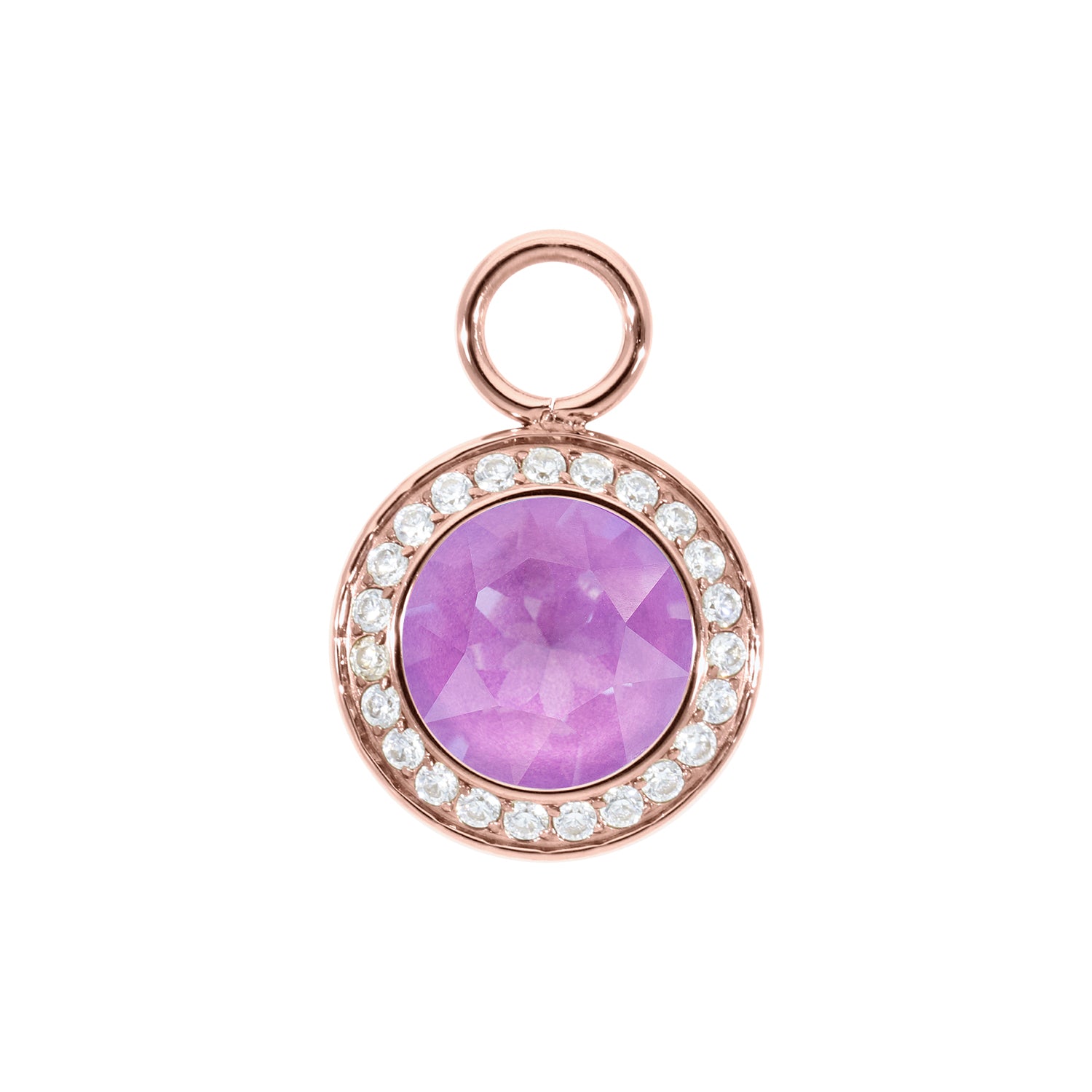 Tondo Deluxe Charm 13 mm - Roségold Crystal Electric Violet Ignite