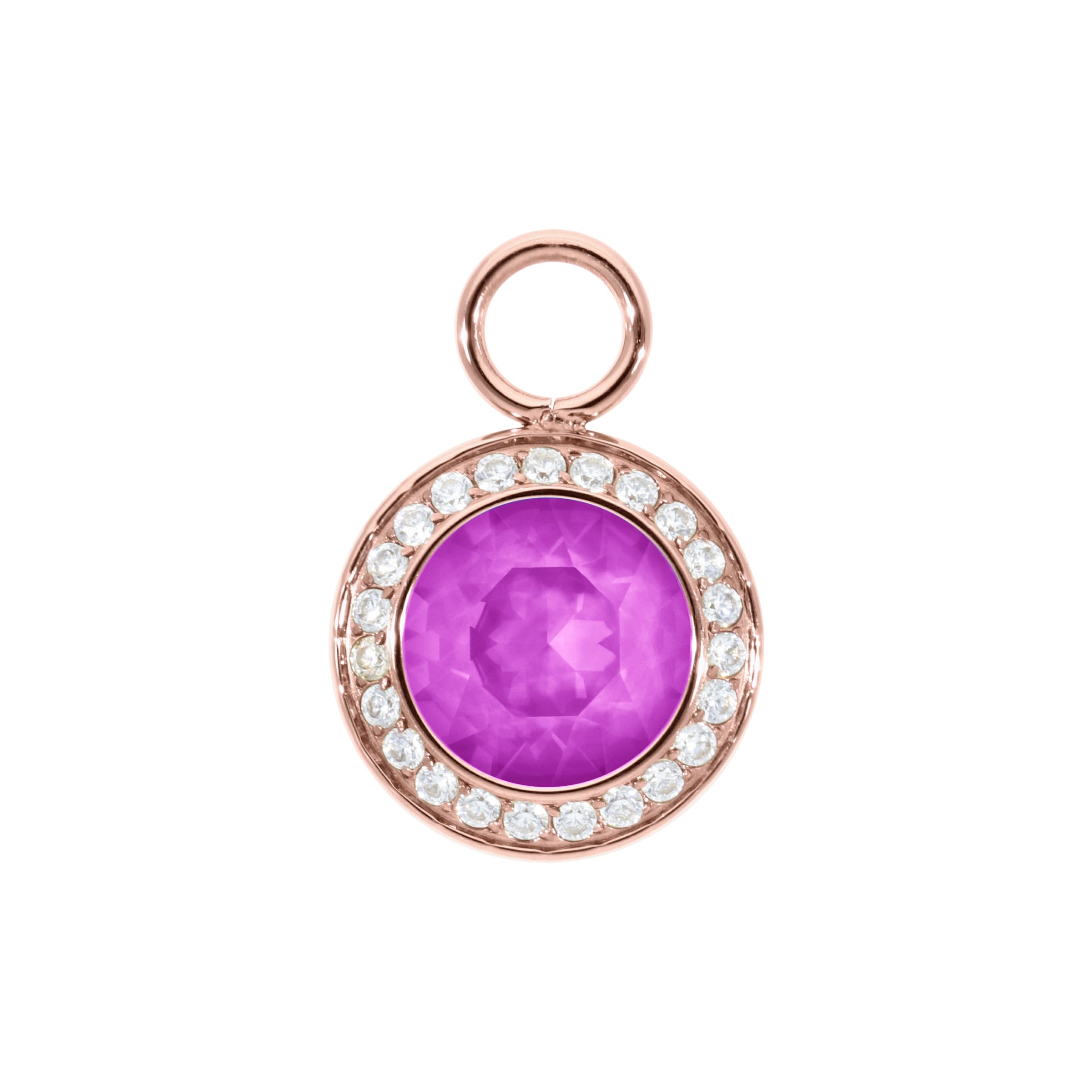 Tondo Deluxe Charm 13 mm - Roségold Crystal Electric Violet Ignite