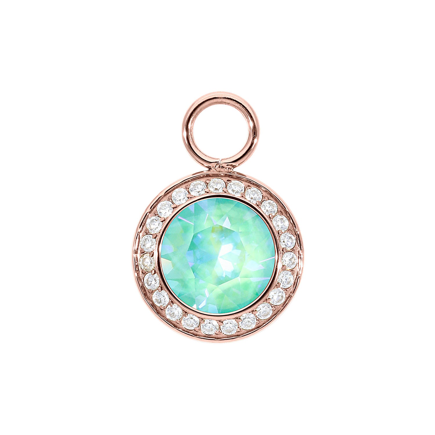Tondo Deluxe Charm 13 mm - Roségold silky sage delite