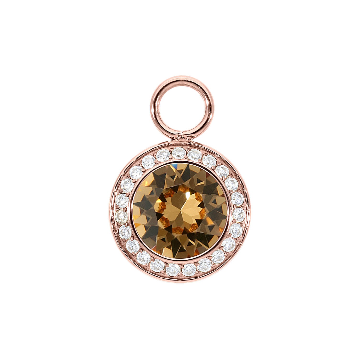 Tondo Deluxe Charm 13 mm - Roségold light colorado topaz