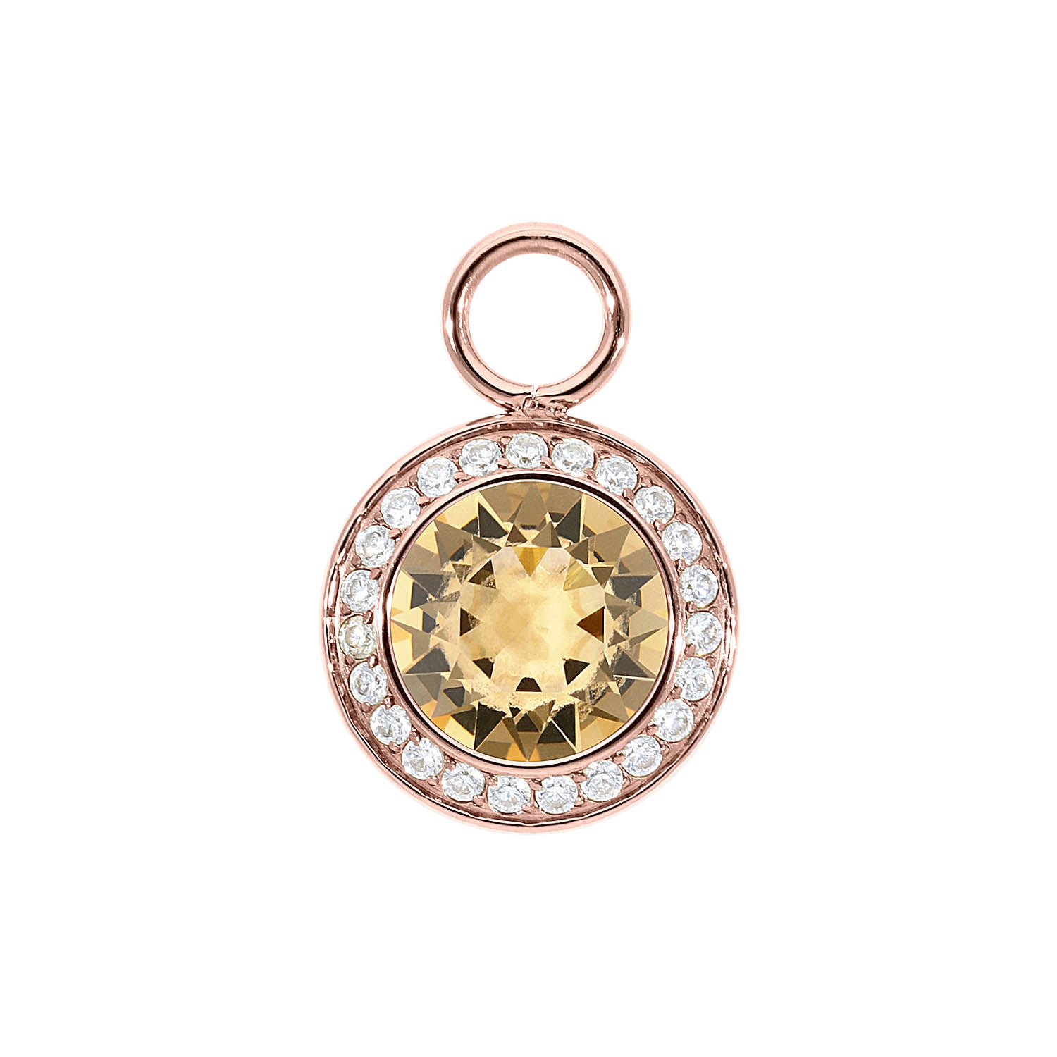 Tondo Deluxe Charm 13 mm - Roségold light colorado topaz ignite
