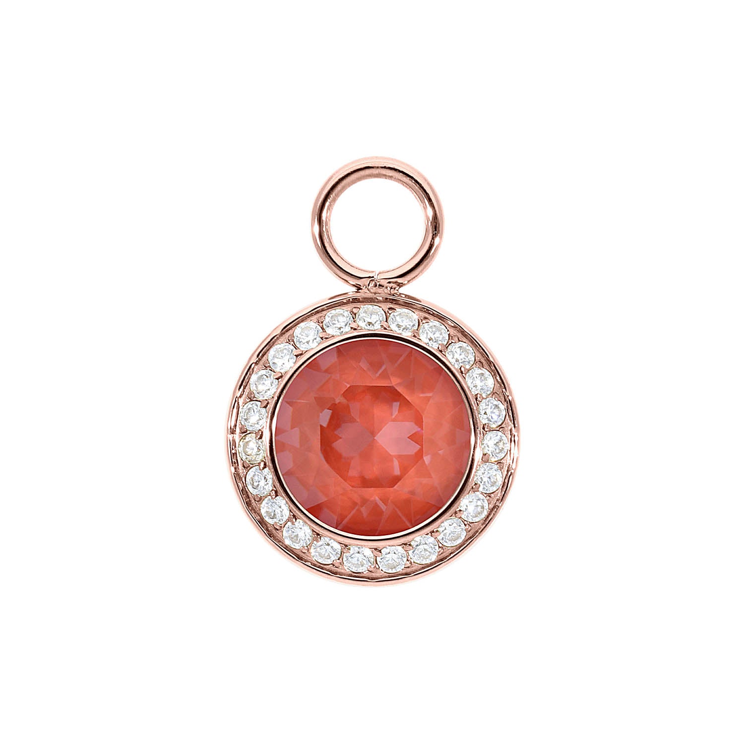 Tondo Deluxe Charm 13 mm - Roségold crystal maroon ignite