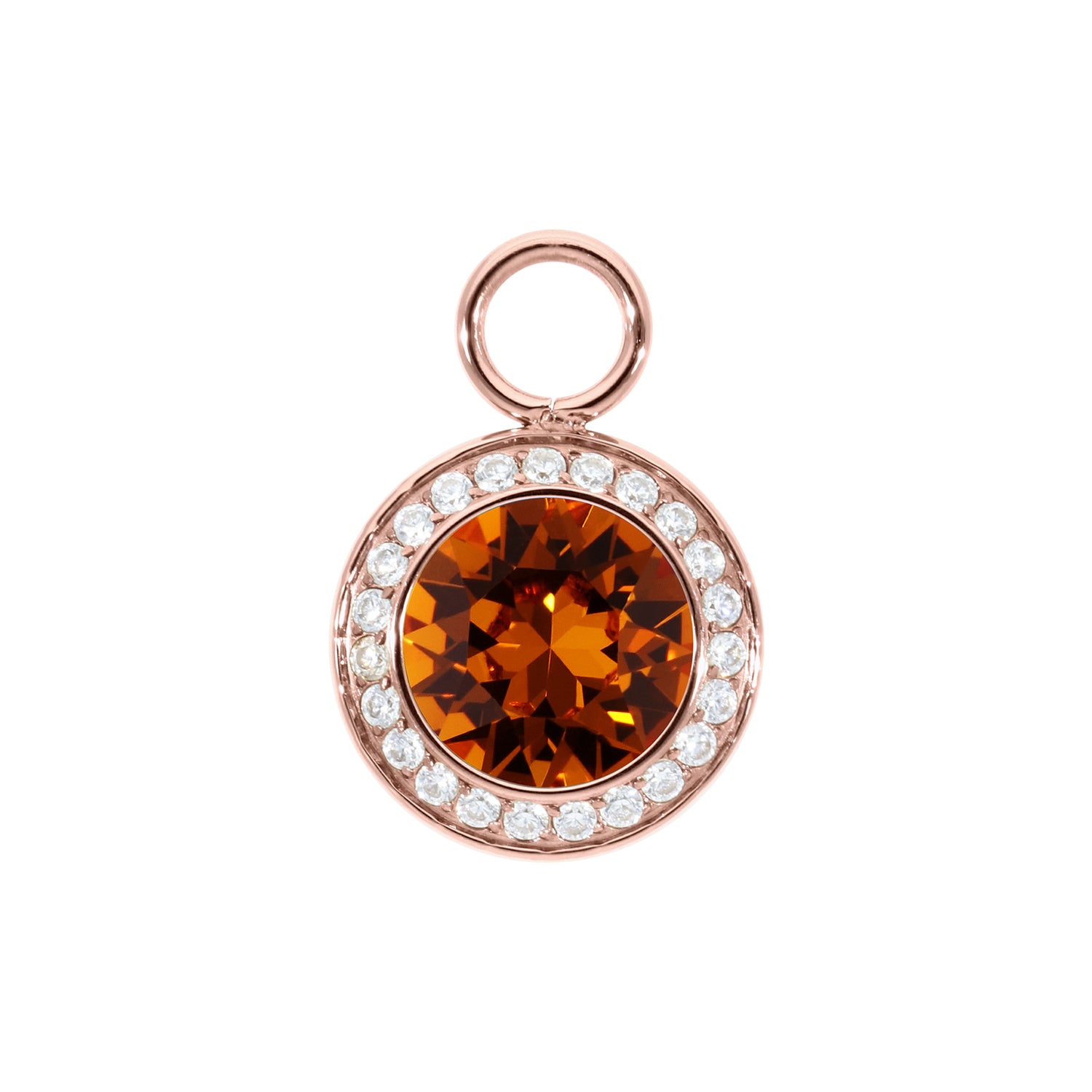 Tondo Deluxe Charm 13 mm - Roségold Smoked Topaz