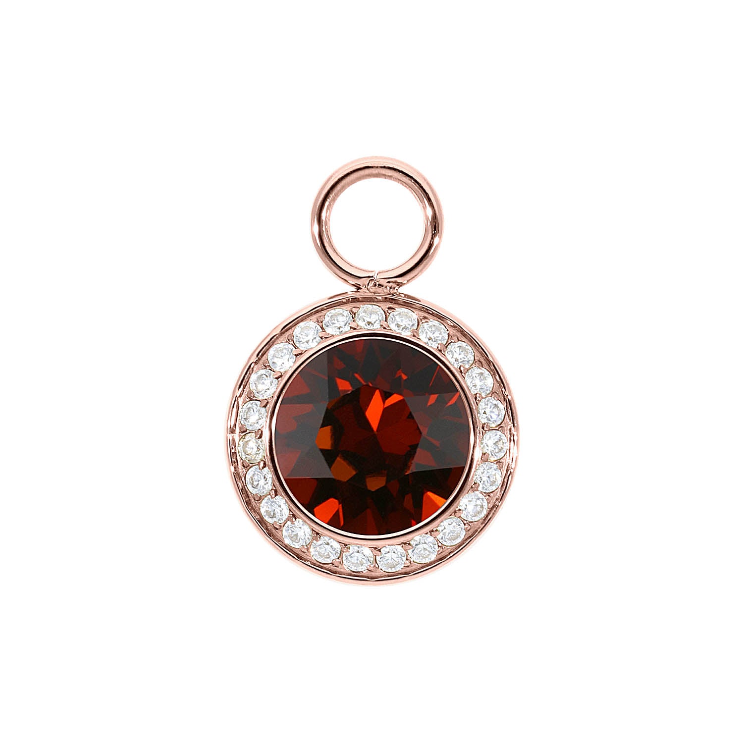 Tondo Deluxe Charm 13 mm - Roségold smoked amber