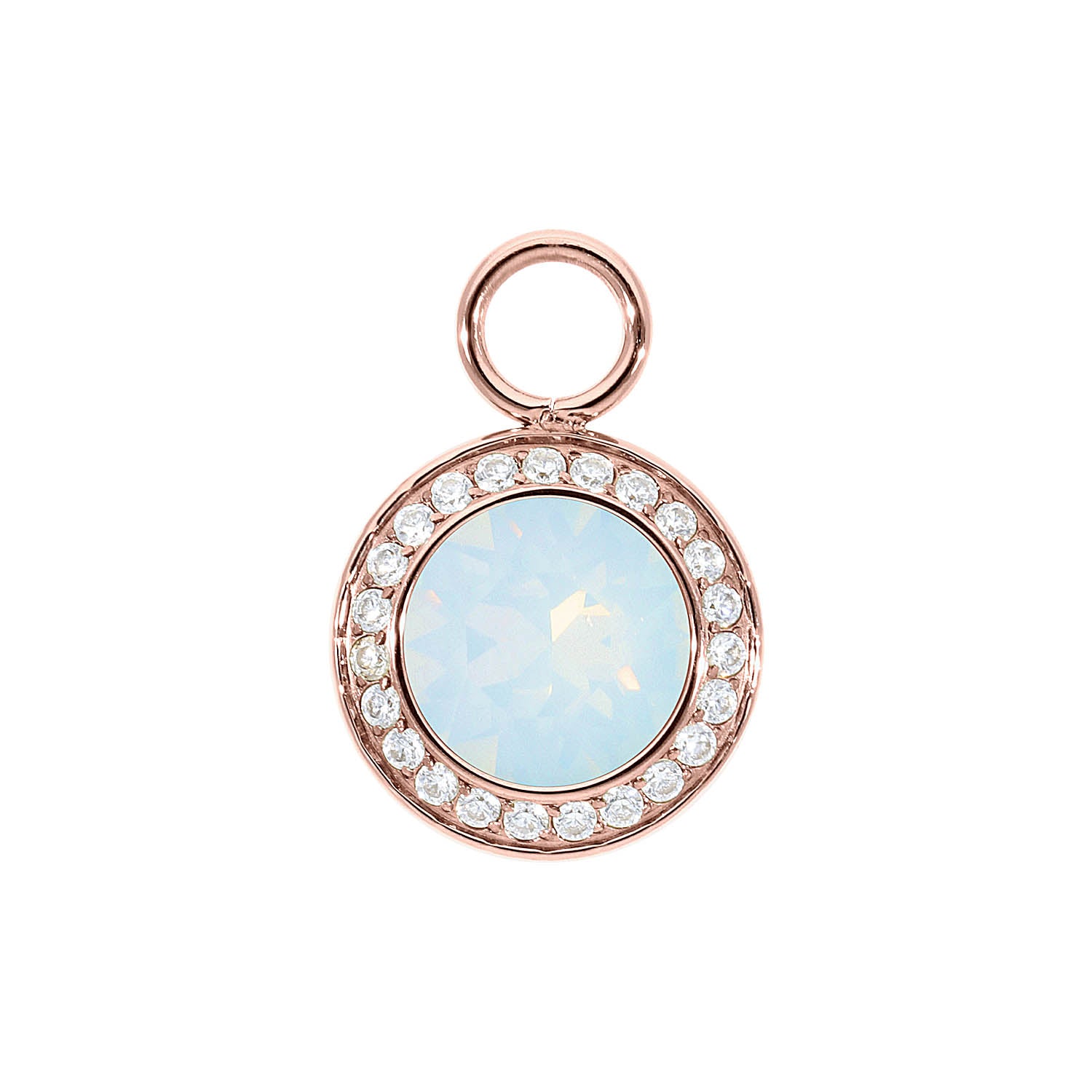 Tondo Deluxe Charm 13 mm - Roségold white opal
