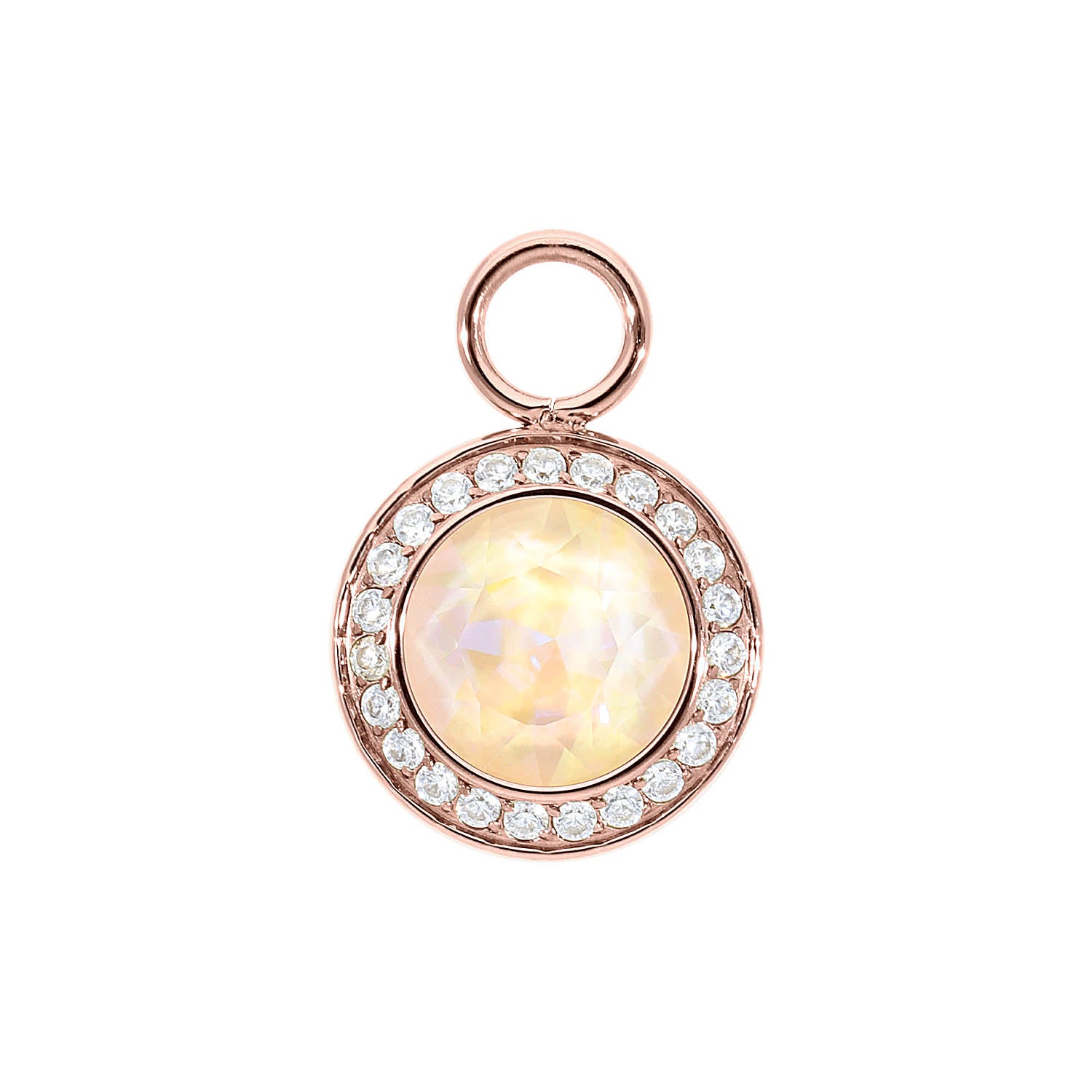 Tondo Deluxe Charm 13 mm - Roségold ivory cream delite
