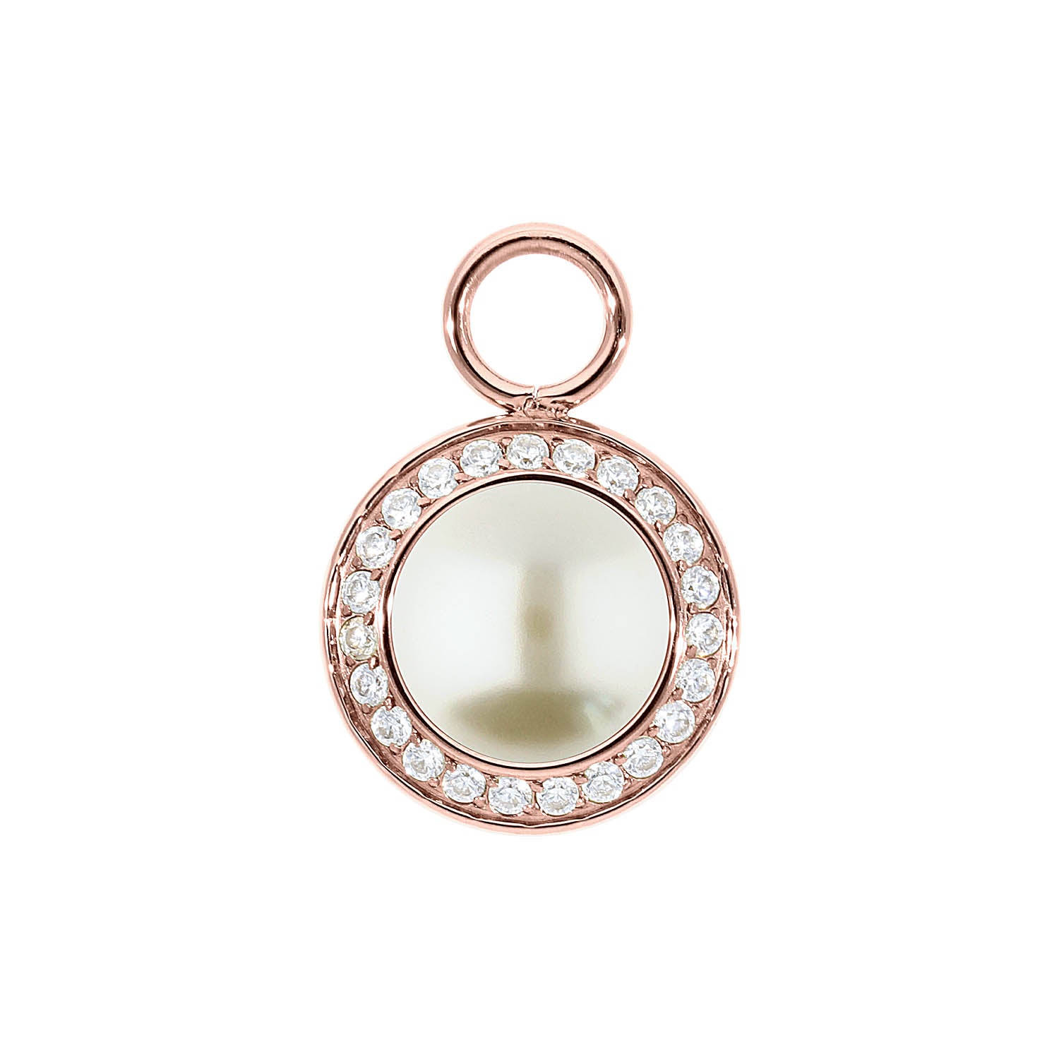 Tondo Deluxe Charm 13 mm - Roségold cream pearl