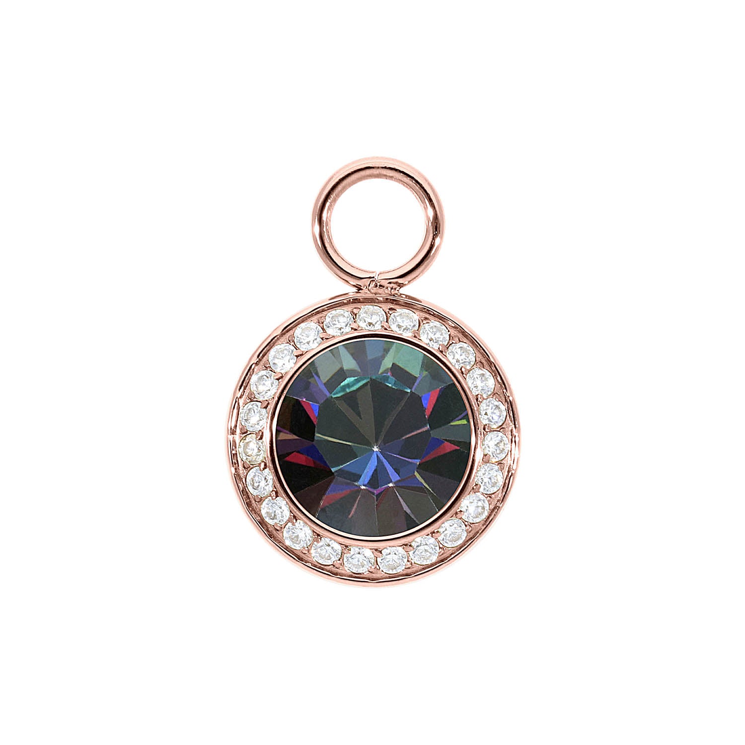 Tondo Deluxe Charm 13 mm - Roségold Crystal Vitrail Medium