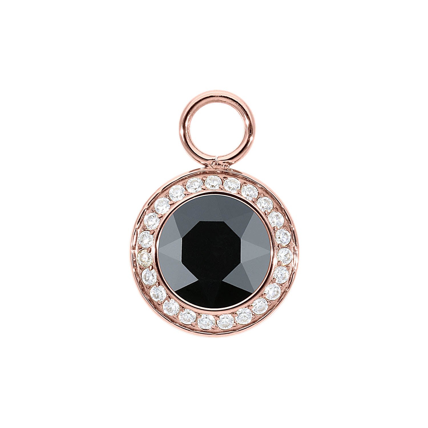 Tondo Deluxe Charm 13 mm - Roségold jet hematite