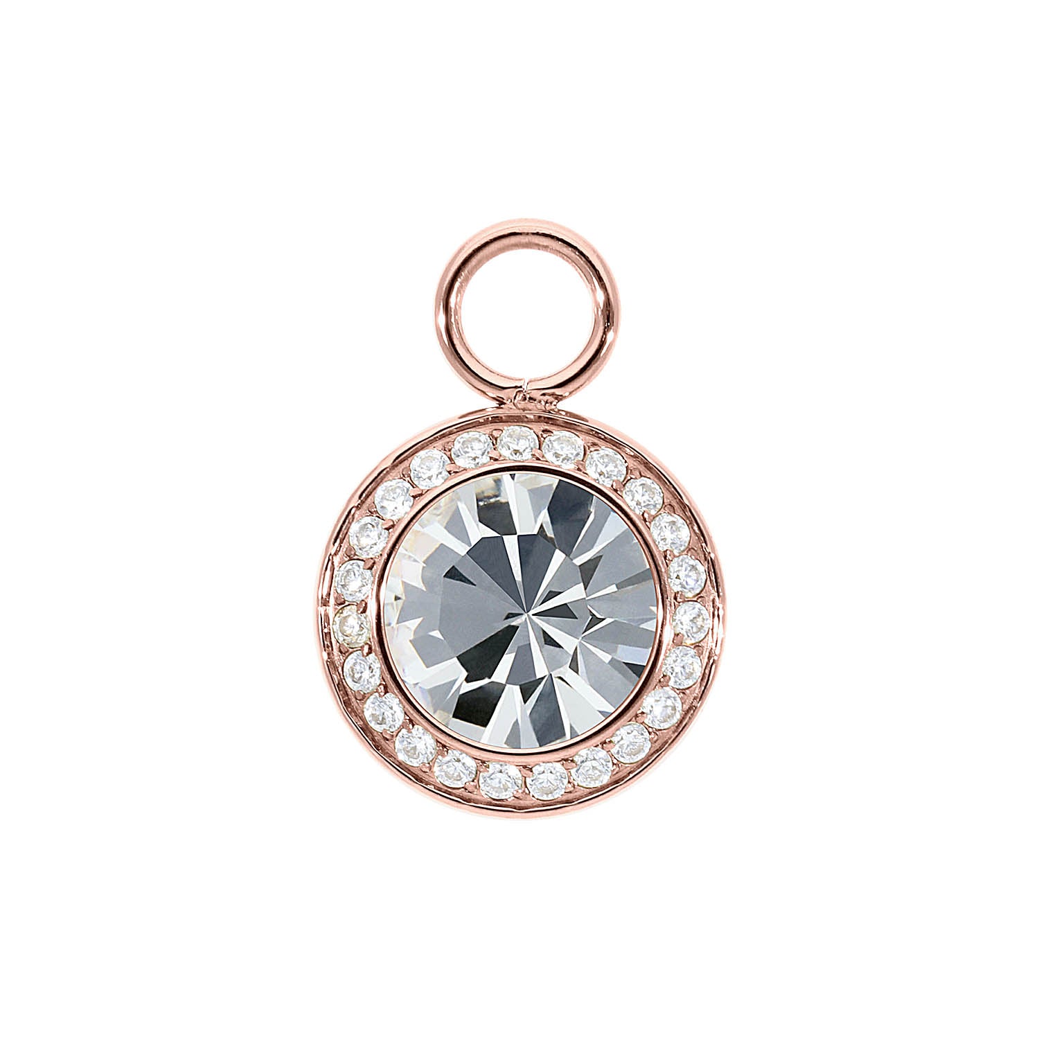 Tondo Deluxe Charm 13 mm - Roségold crystal