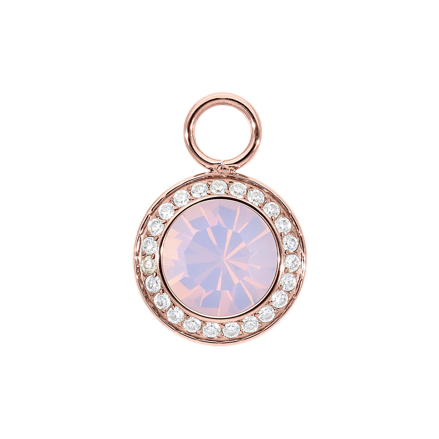 Tondo Deluxe Charm 13 mm - Roségold rose opal