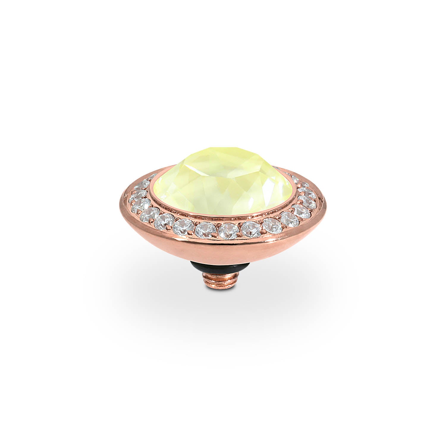 Tondo Deluxe Top 13 mm - Roségold crystal soft yellow ignite